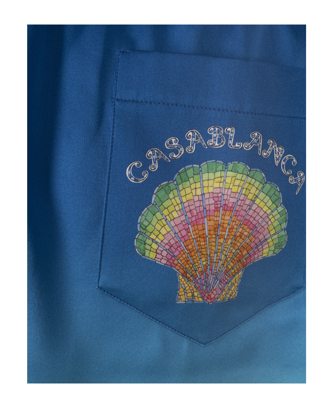 Casablanca Coquillage Coloré Silk Shorts - Blue ショートパンツ