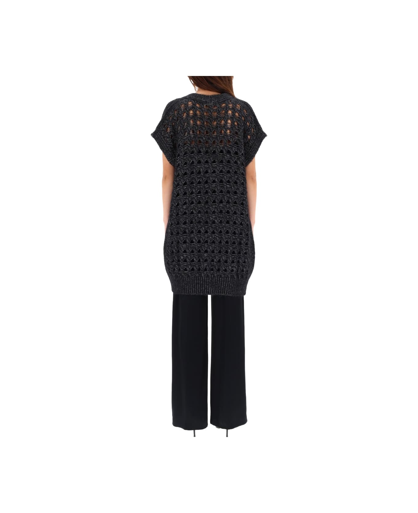 Herno Vest With Perforated Workmanship - BLACK