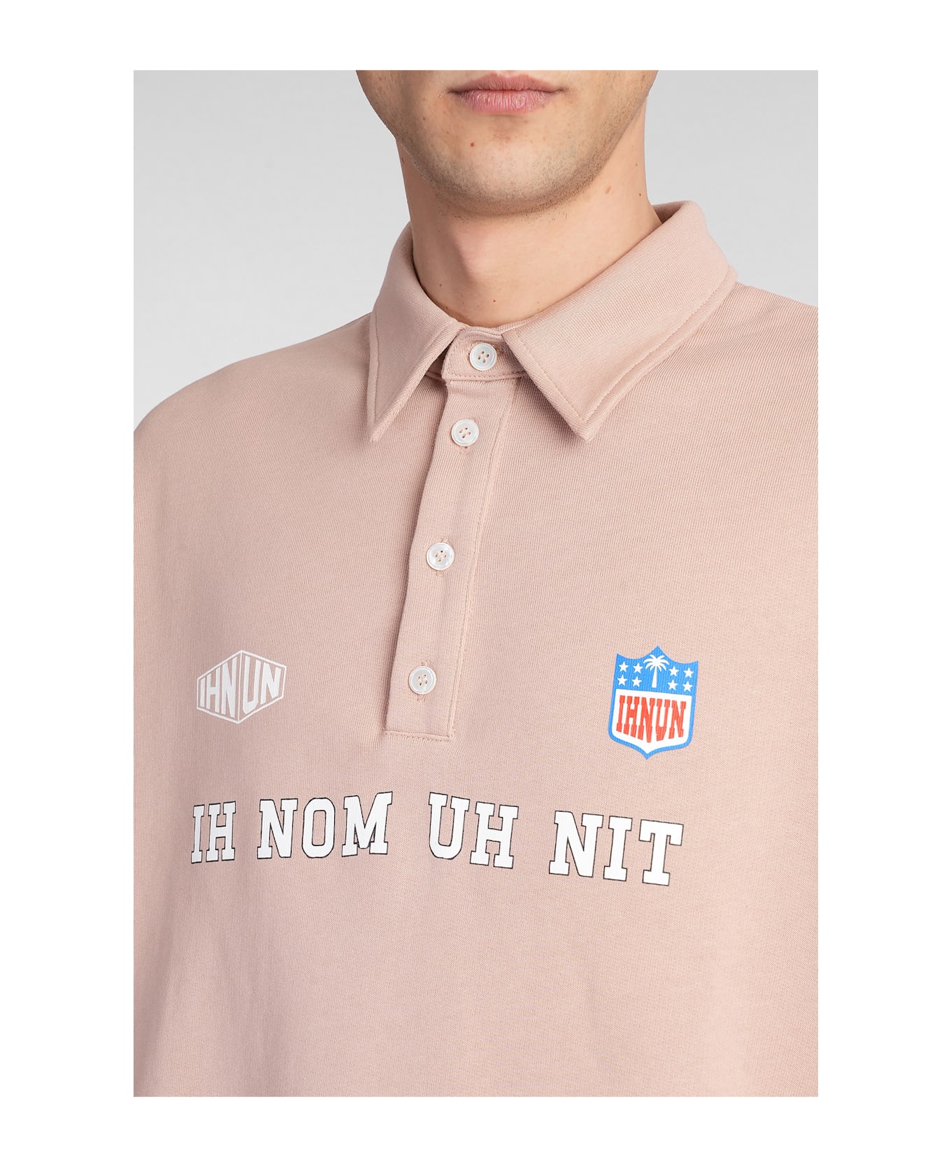 ih nom uh nit Polo In Rose-pink Cotton - rose-pink