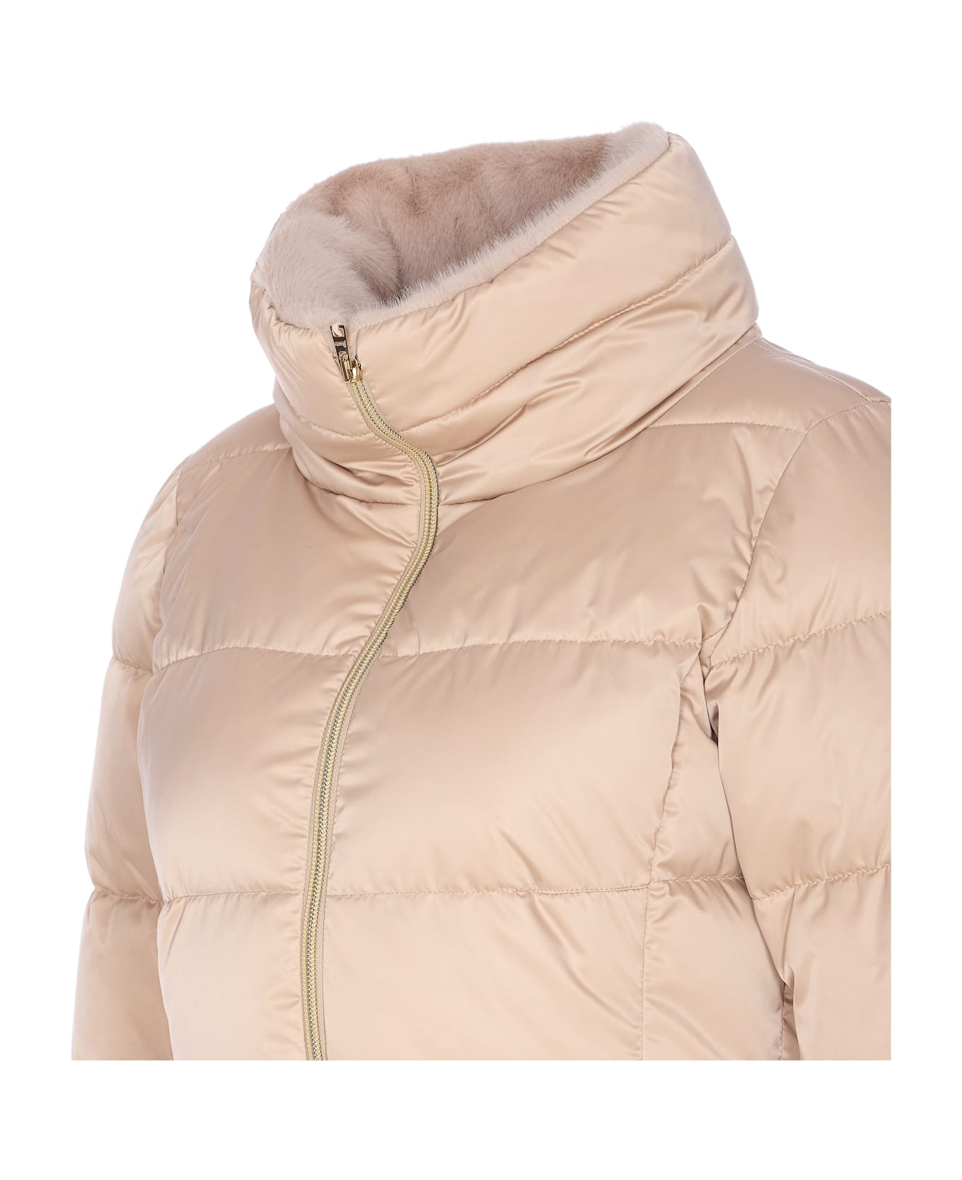 Herno Medium Satin Down Jacket - Beige