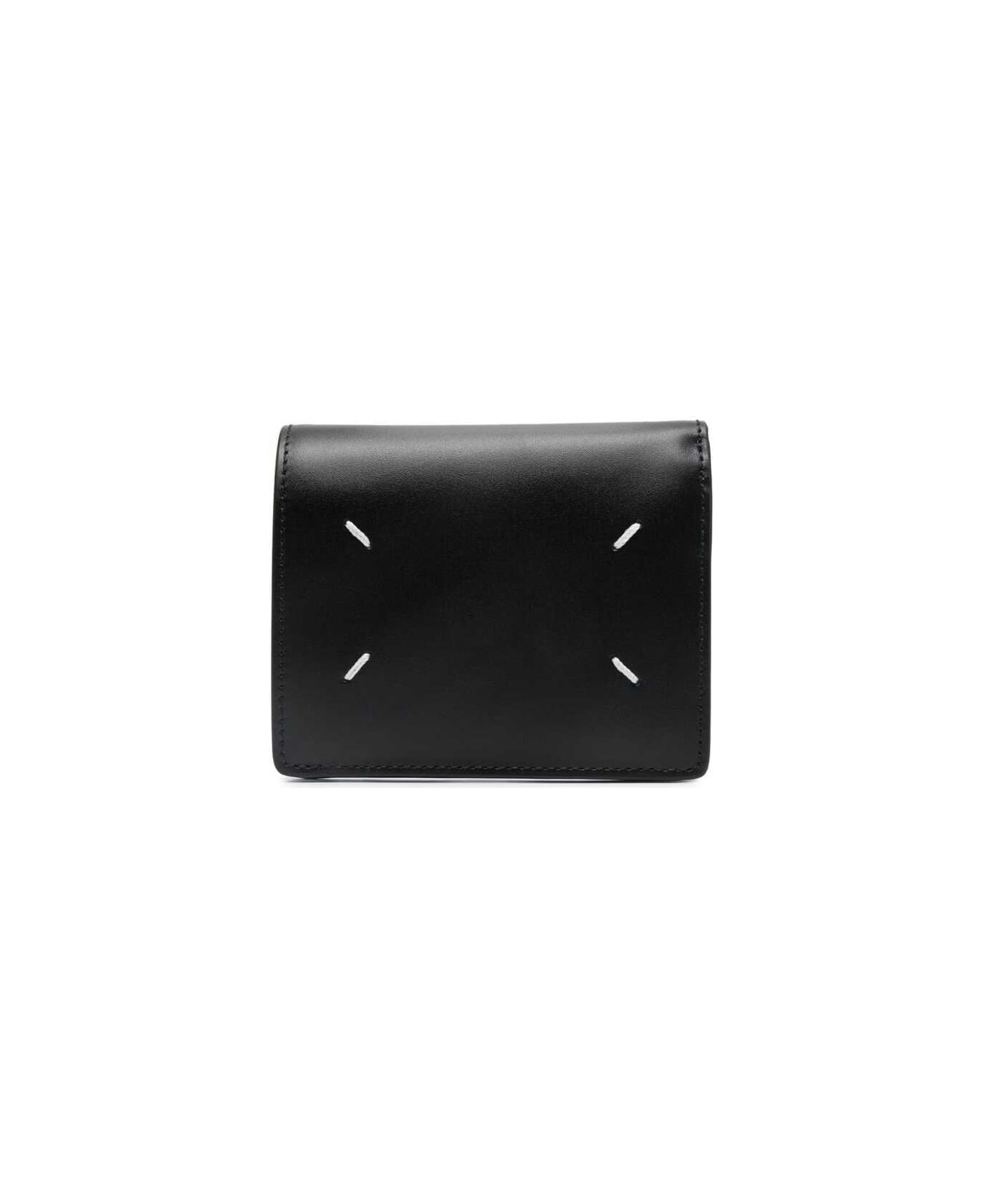 Maison Margiela Logo Printed Bi-fold Wallet - BLACK/WHITE 財布