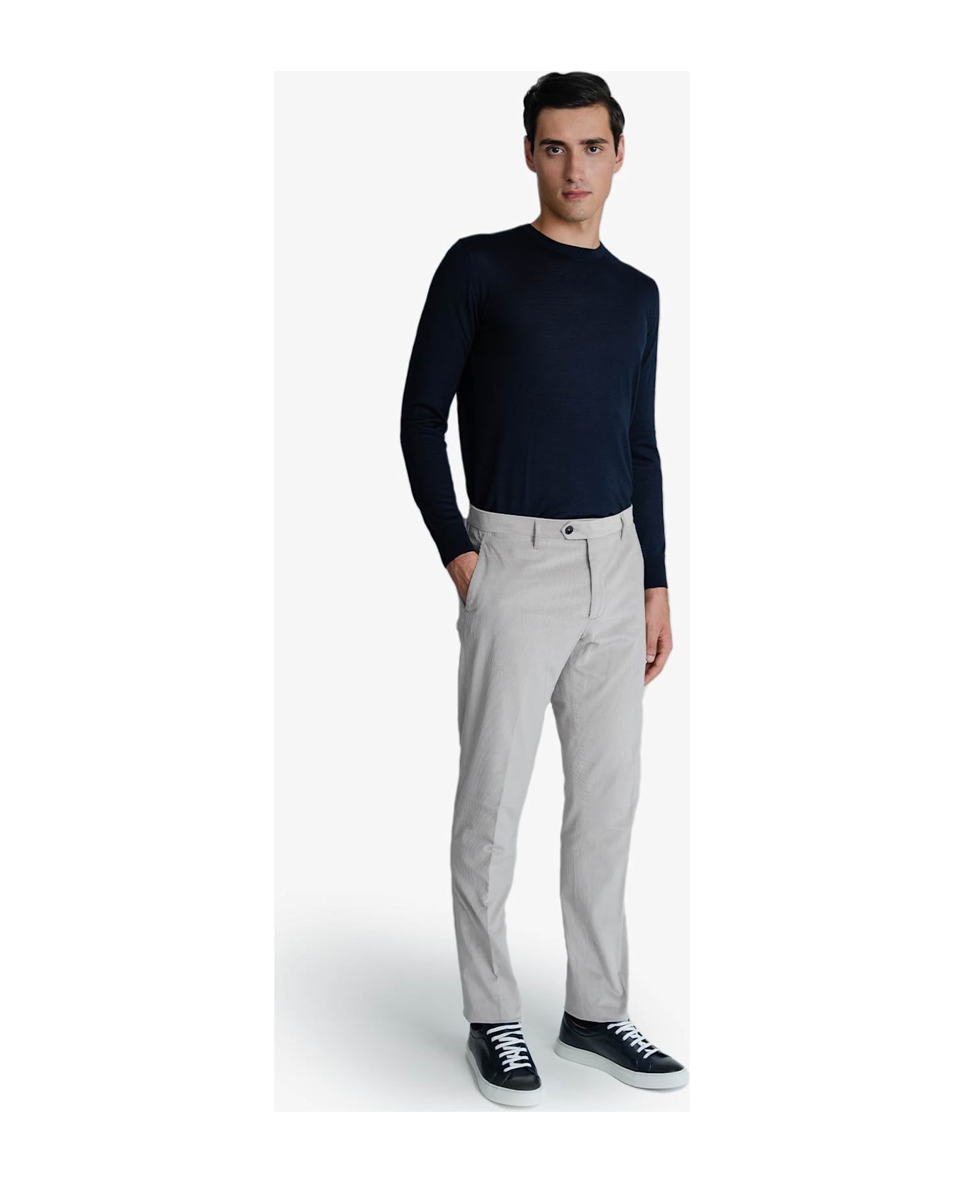 Larusmiani Velvet Trousers Howard Pants - LightGray