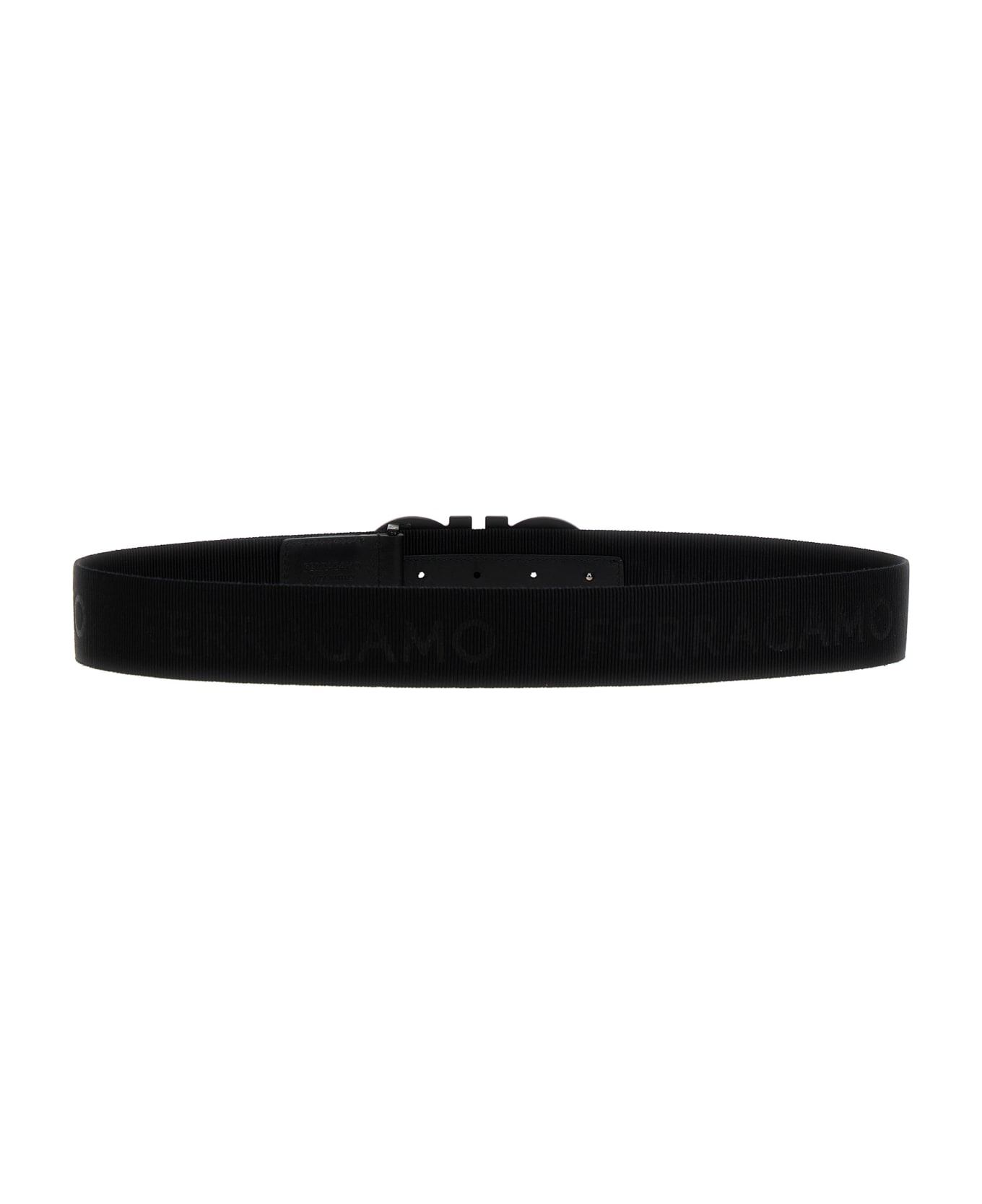 Ferragamo Logo Tape Belt - Black  