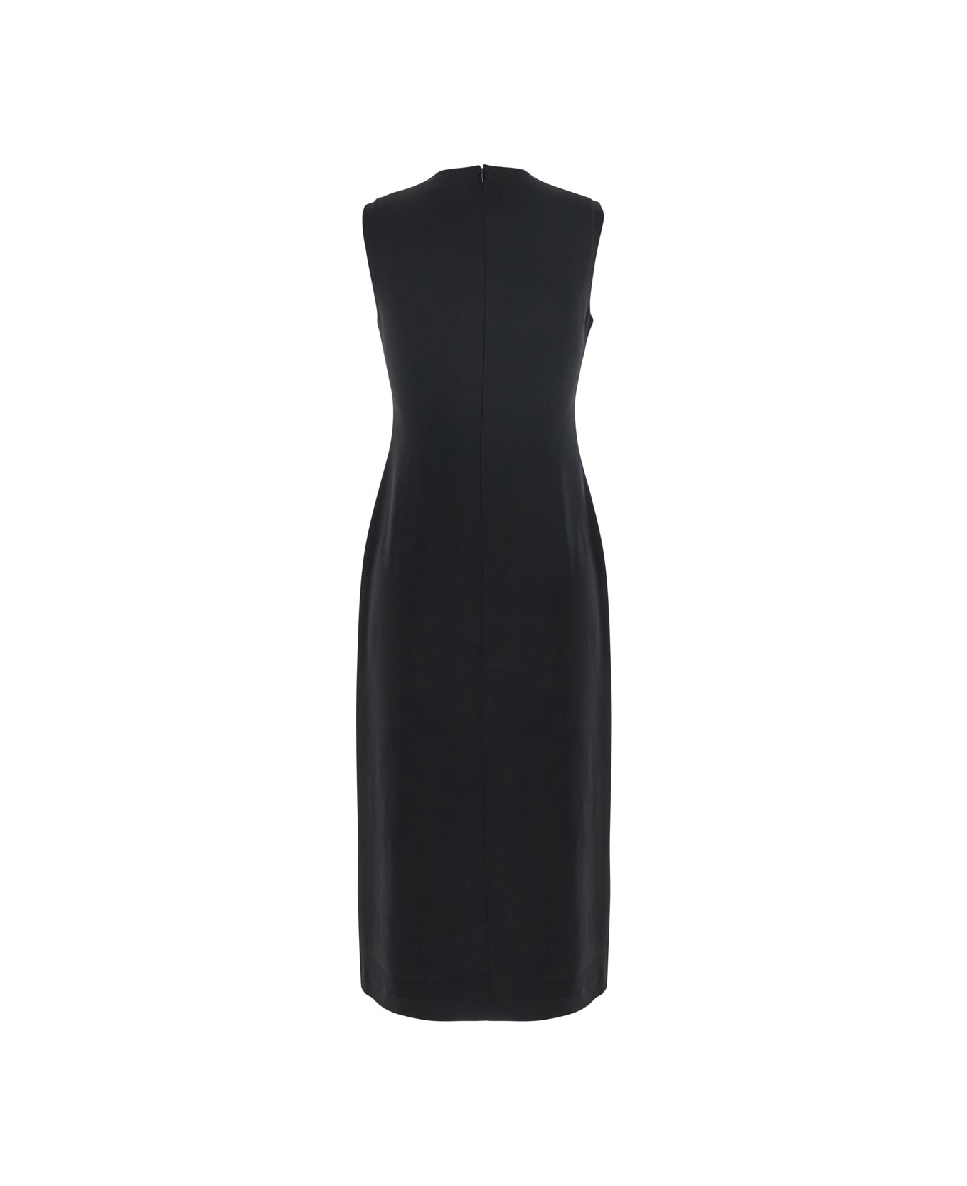Theory Black Sleeveless Dress With Round Neck And Front Single Slit In Tech Fabric Woman - Black