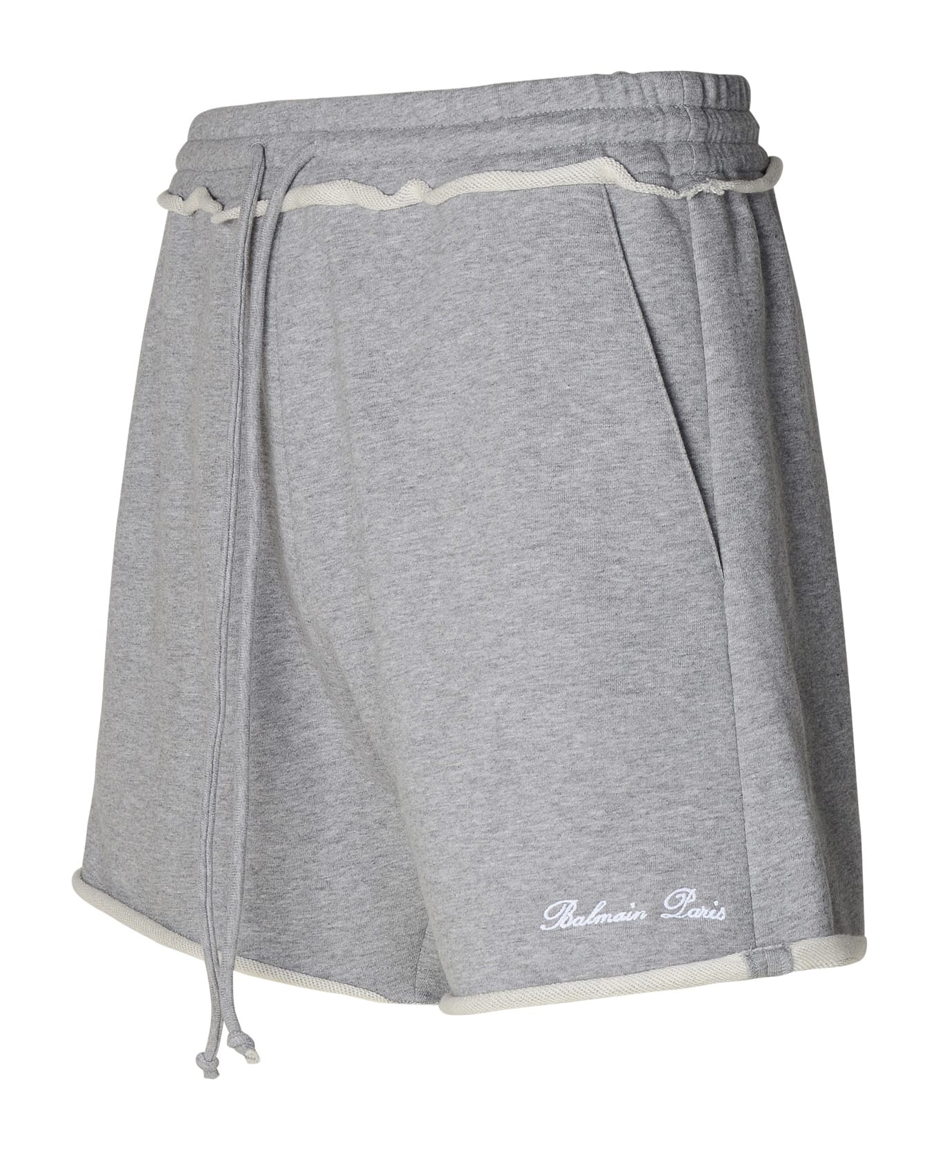 Balmain Grey Cotton Bermuda Shorts - Grey