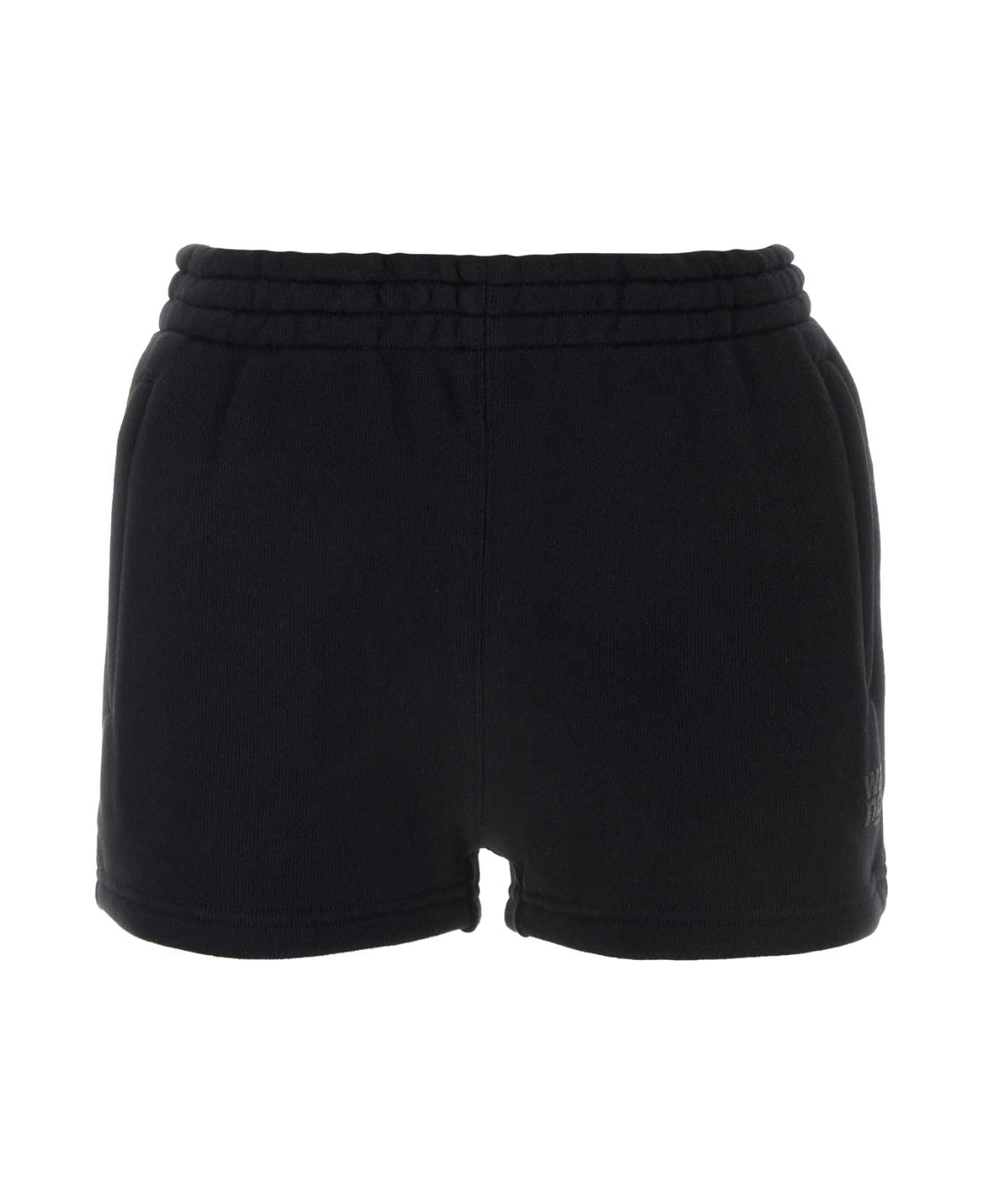 T by Alexander Wang Black Cotton Shorts - BLACK