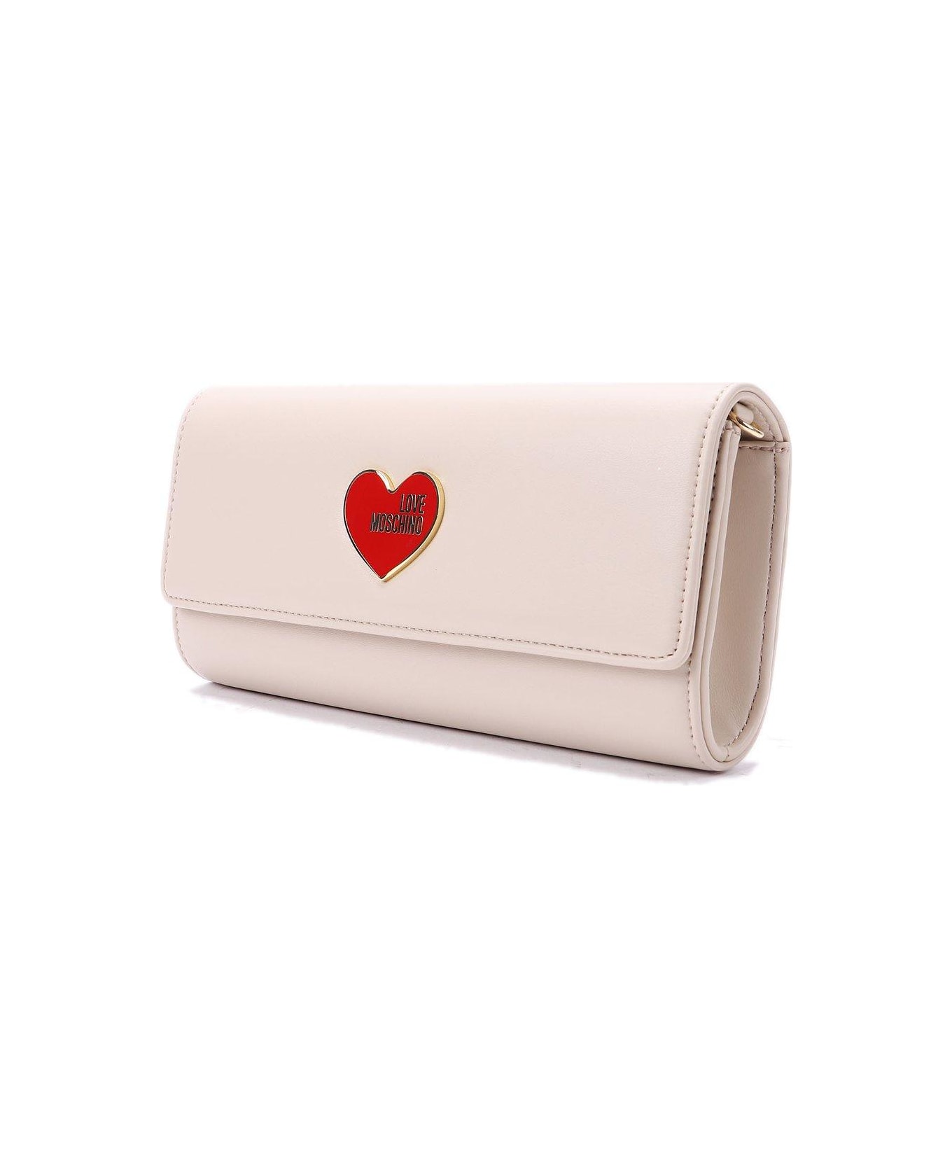 Love Moschino Logo-plaque Chain-linked Crossbody Bag - A Avorio