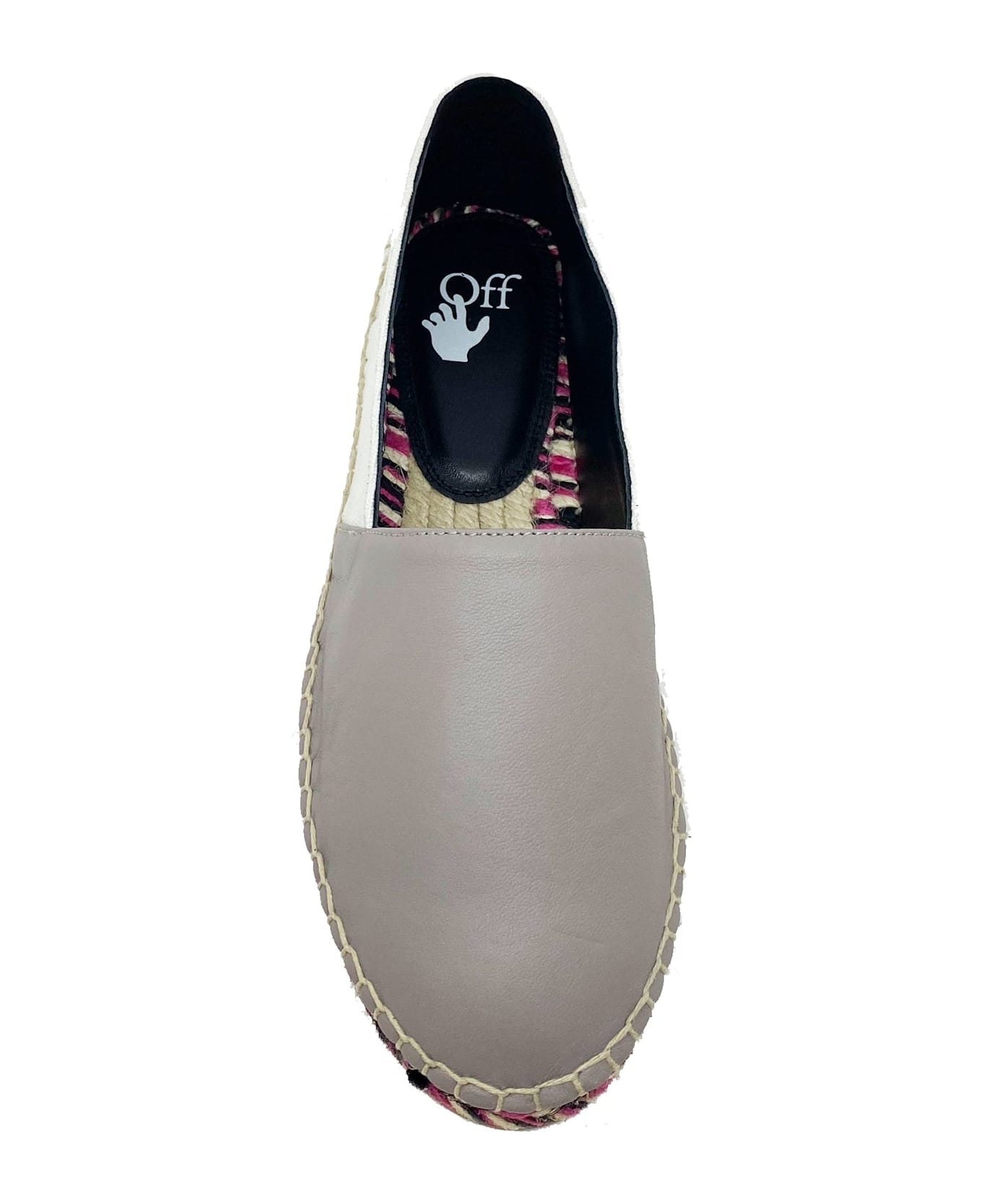 Off-White Leather Espadrilles - Beige