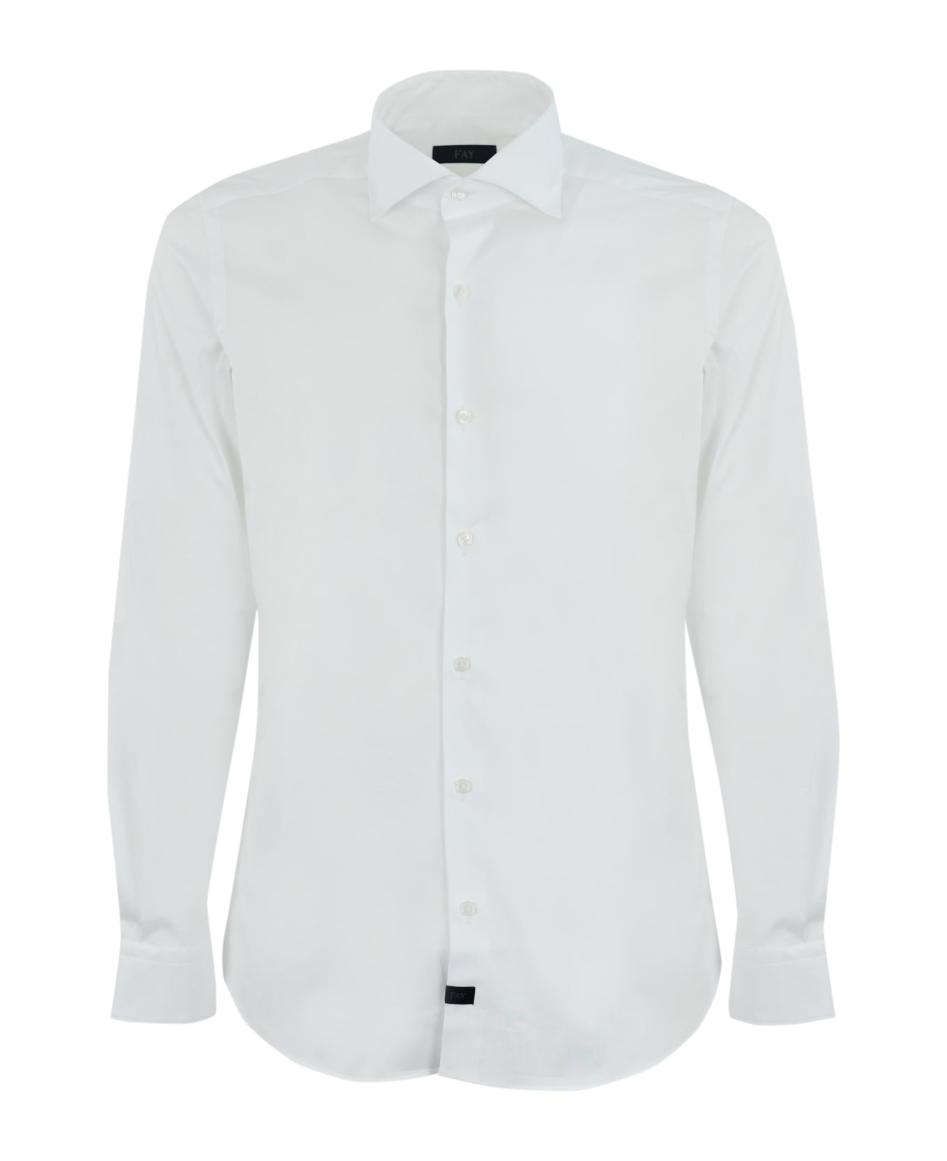 Fay Shirt With Stretch French Collar - Bianco
