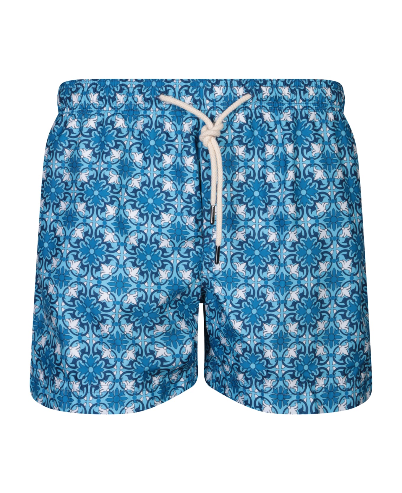 Peninsula Swimwear Patterned Blue Boxer Swim Shorts By Peninsula - Blue