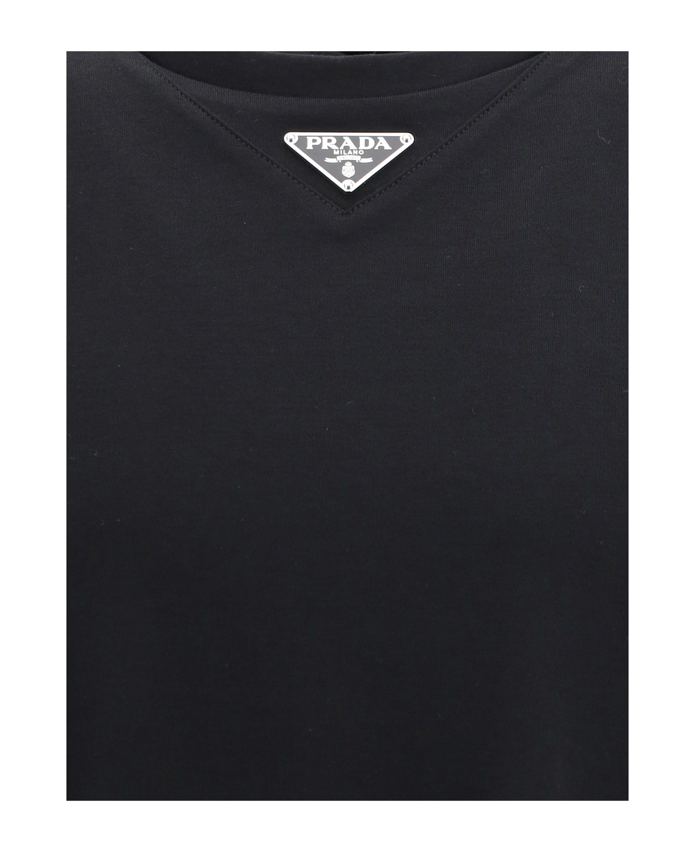 Prada T-shirt With Triangular Plaque