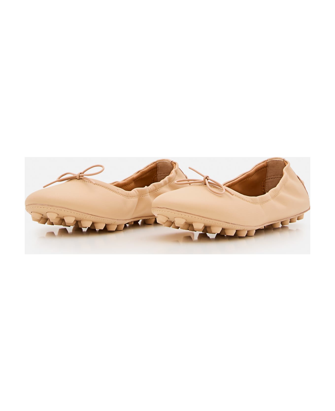 Tod's Gommino Leather Ballet Flats - Beige