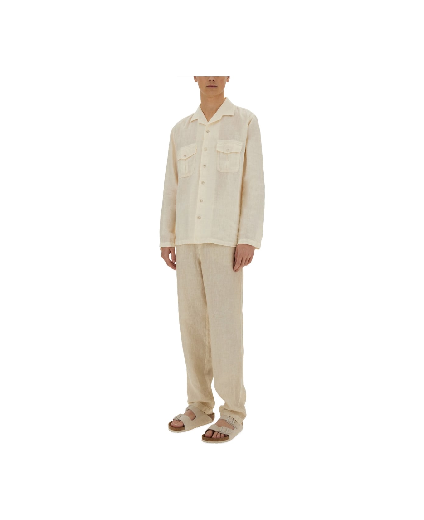 120% Lino Slim Fit Shirt - BEIGE
