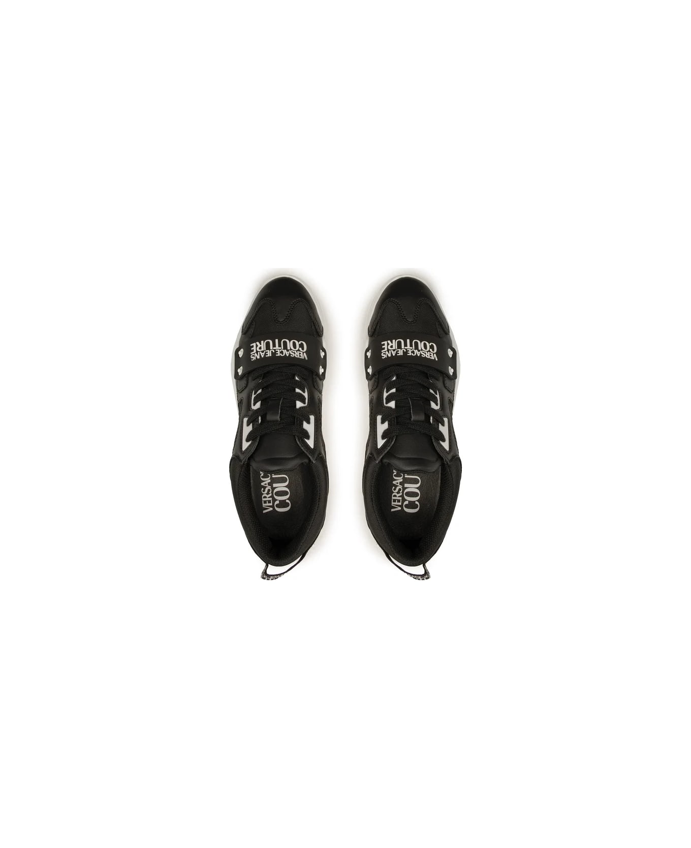 Versace Jeans Couture Black And White Sneakers - Black