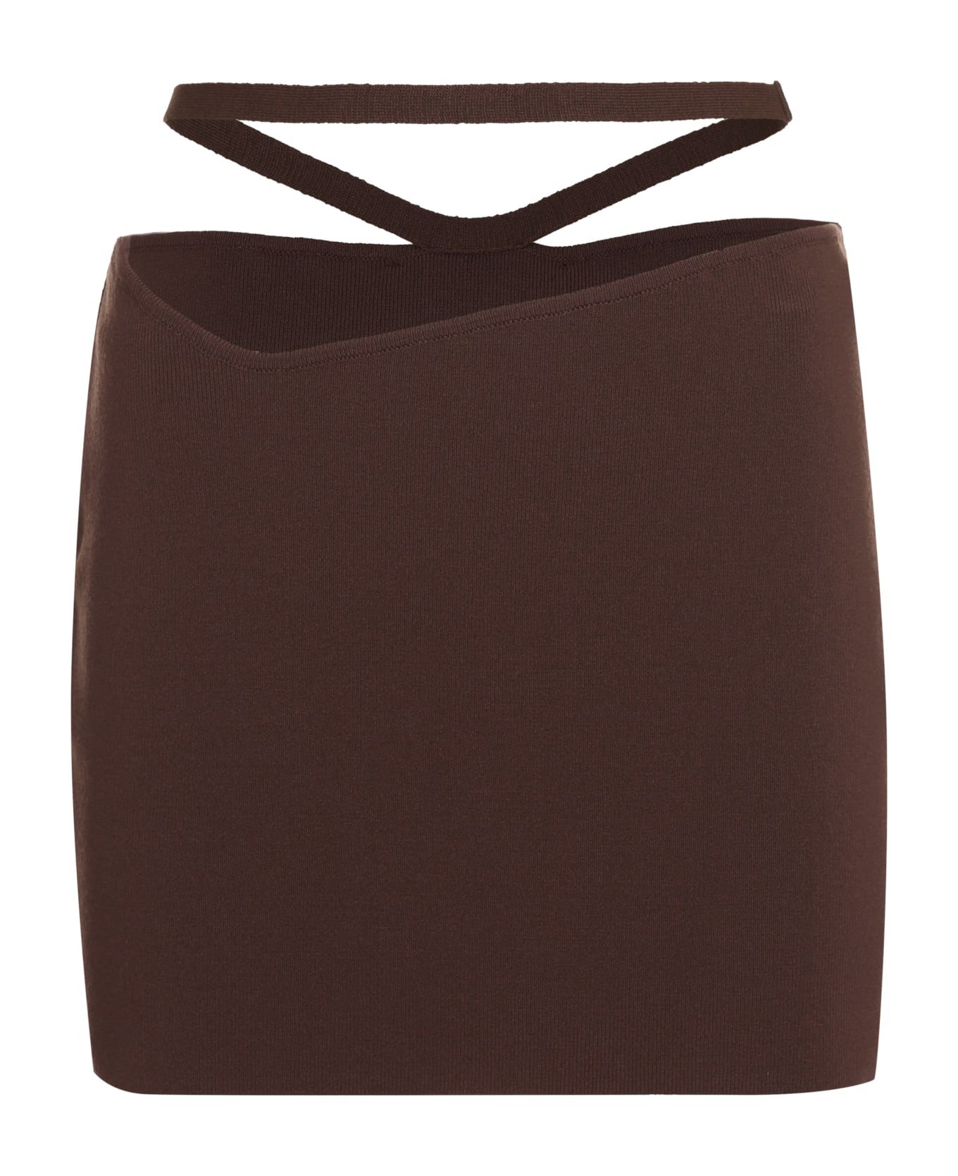 ANDREĀDAMO Knitted Mini Skirt - brown