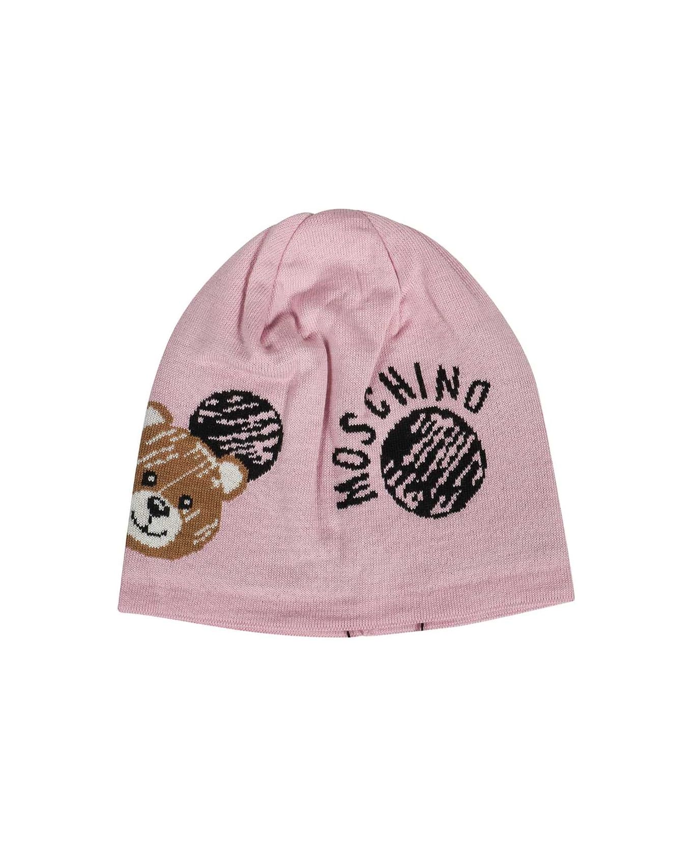 Moschino Logo Wool Beanie - Pink