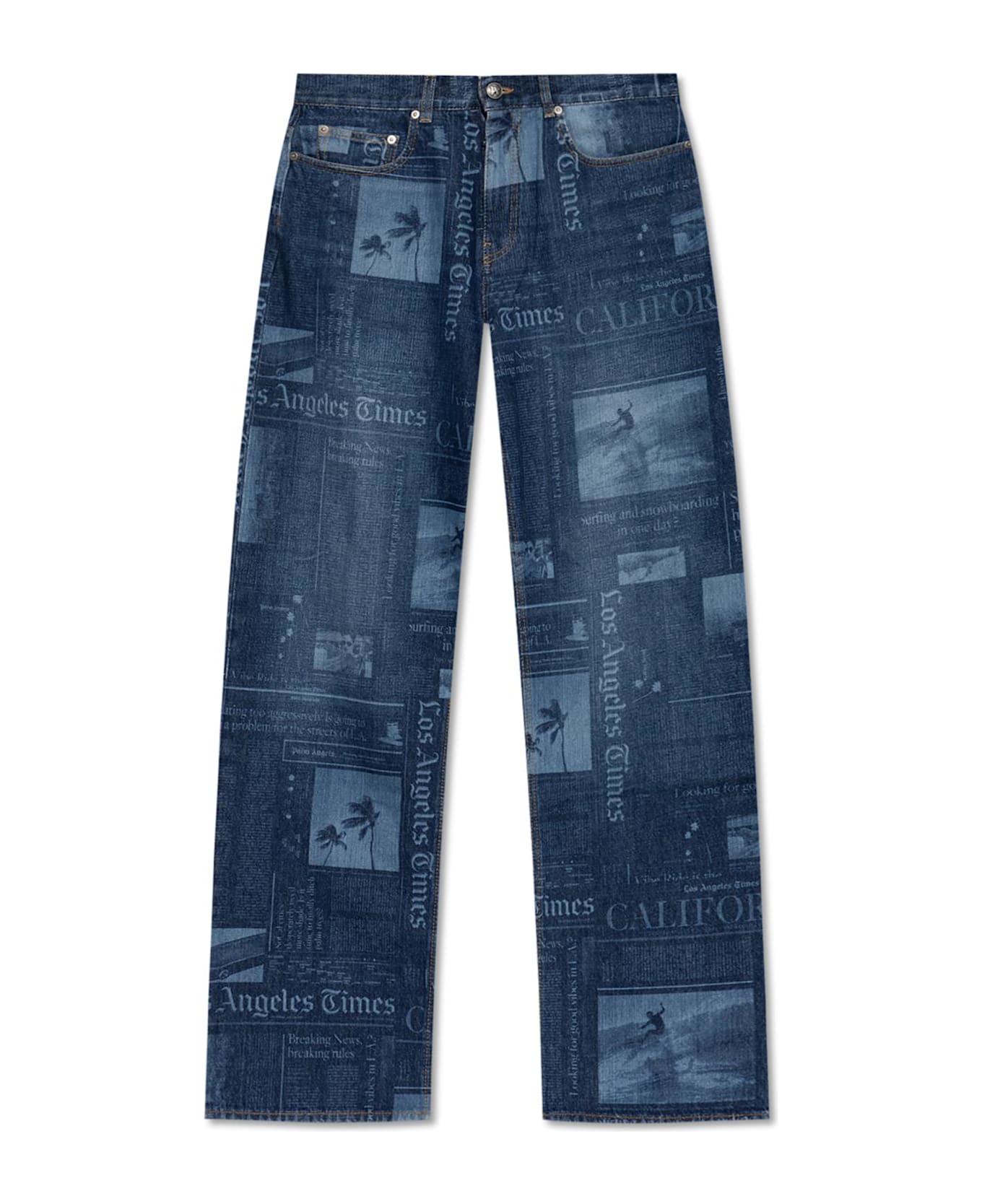 Palm Angels Patterned Jeans - BLUE