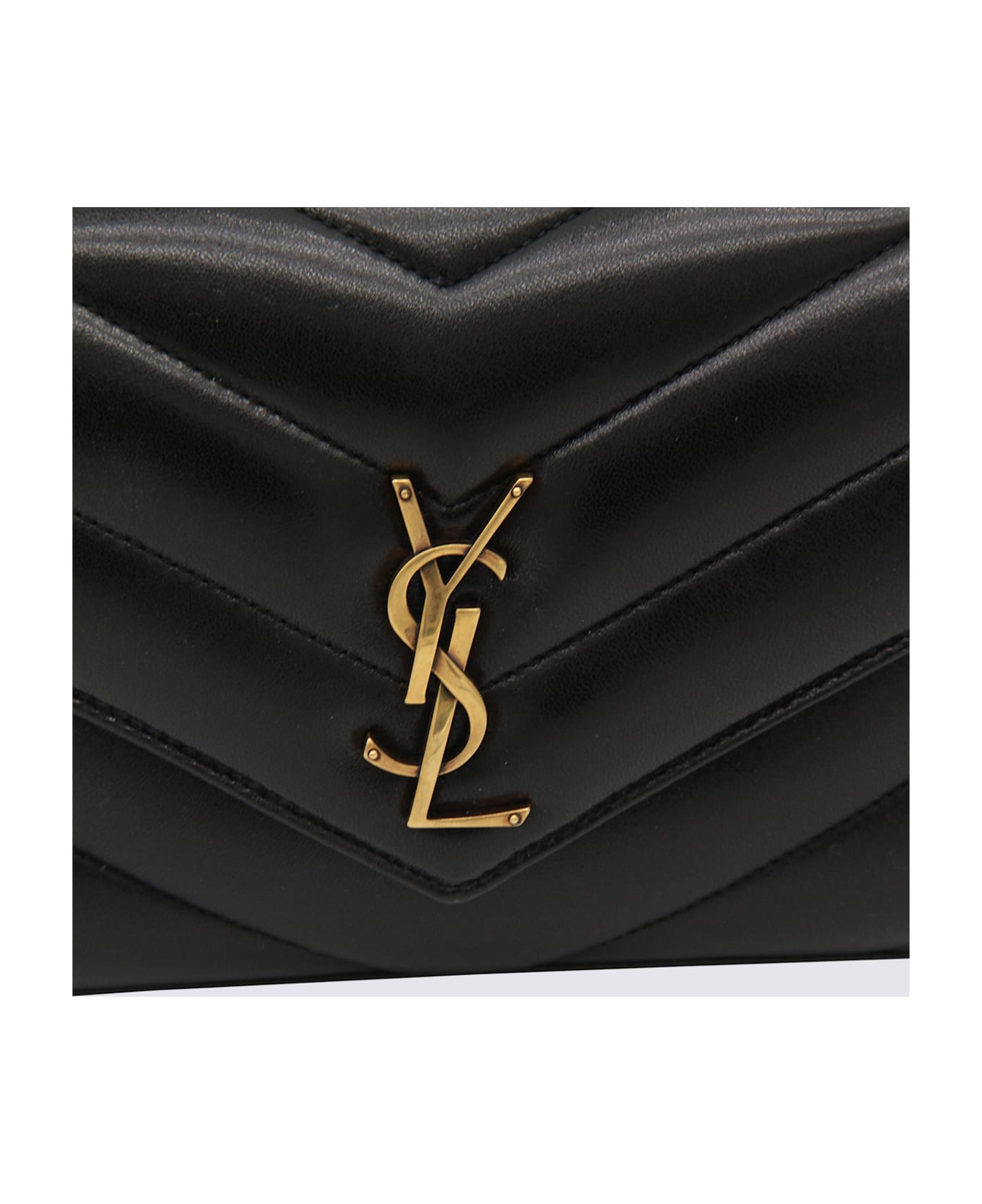Saint Laurent Black Leather Loulou Small Top Handle Bag - Black