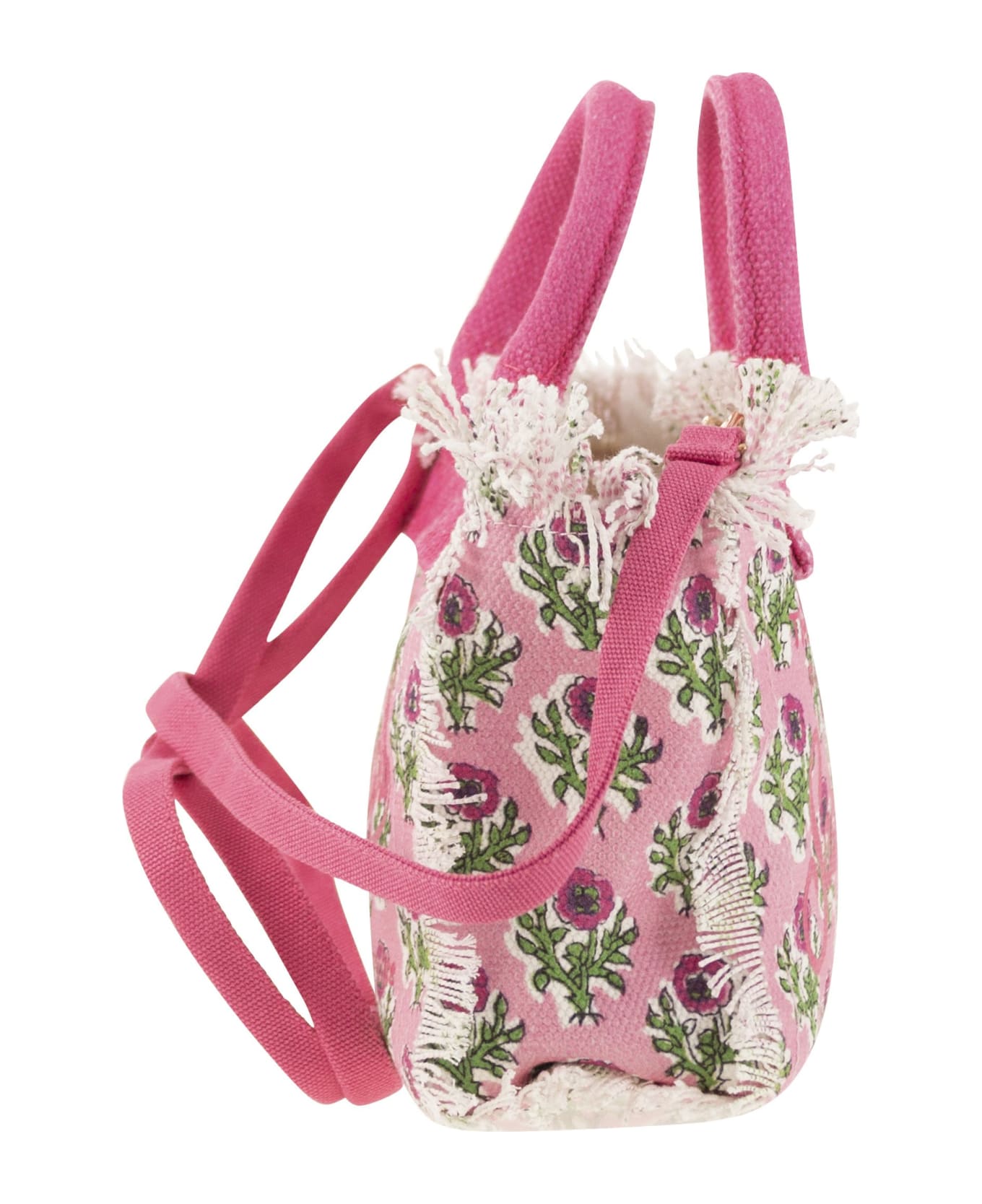 MC2 Saint Barth Mini Vanity Bag In Floral Cotton Canvas - Pink