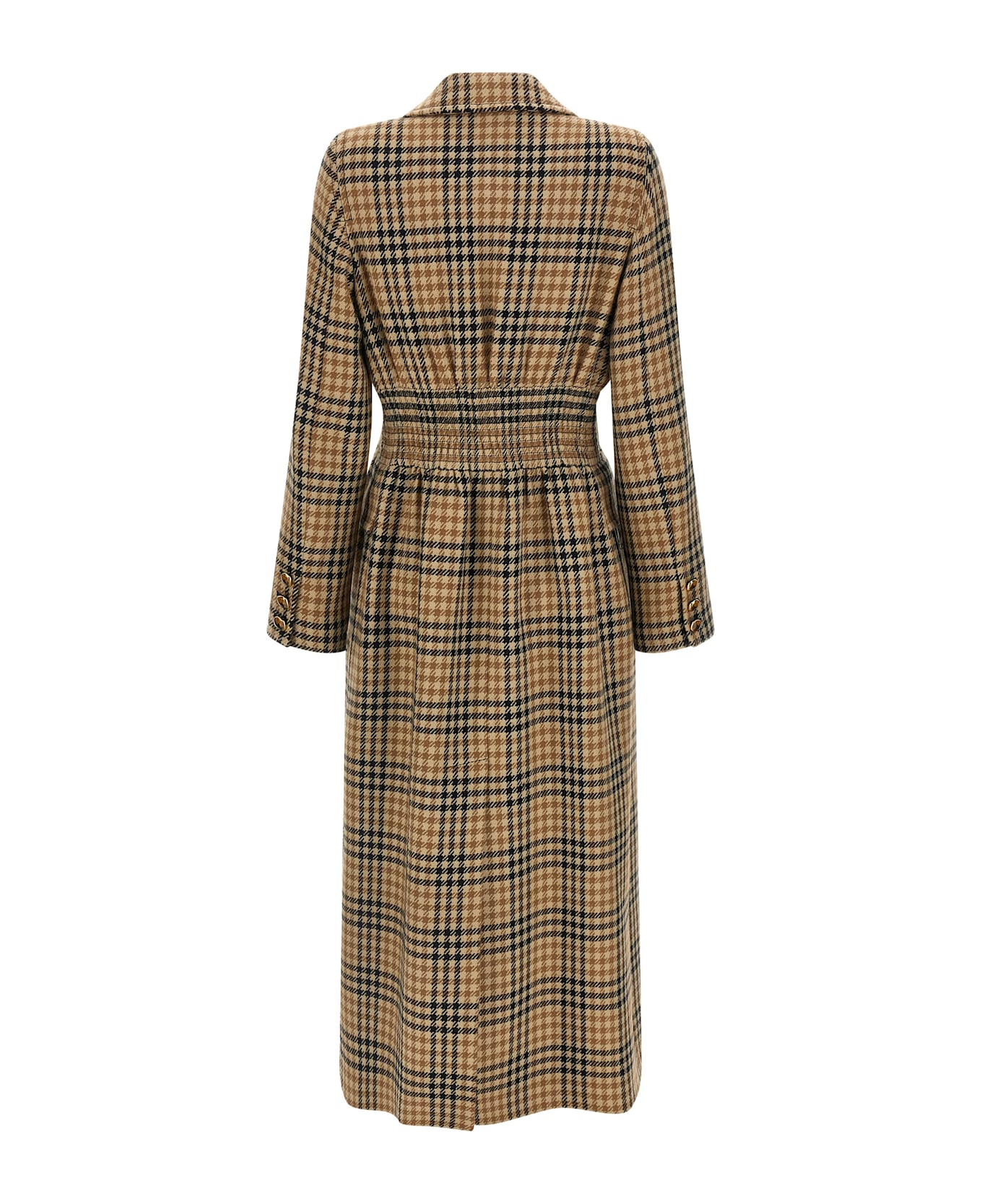 Valentino Garavani Houndstooth Wool Coat - Brown