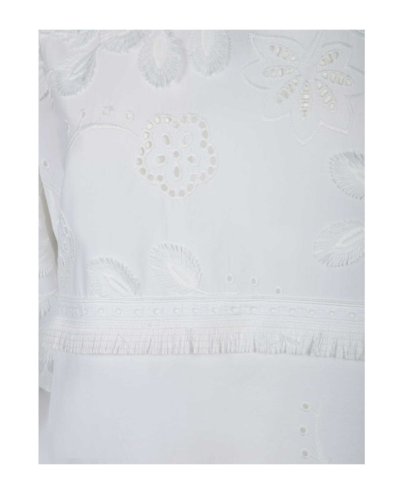 Alberta Ferretti Sangallo White Caftan Dress - White