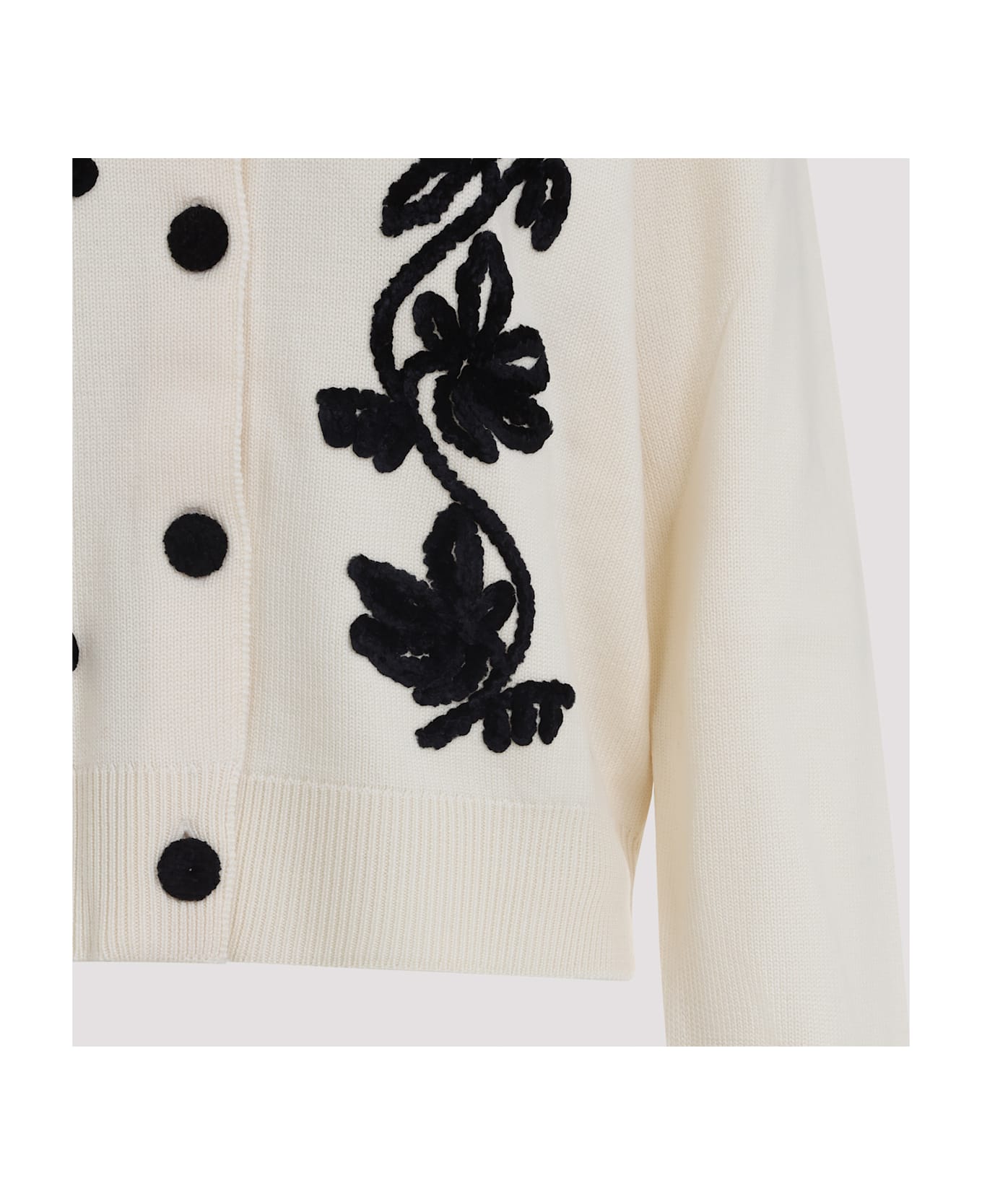 Jil Sander Cn Long Sleeves Cardigan With Velvet Embroidery - Cloud