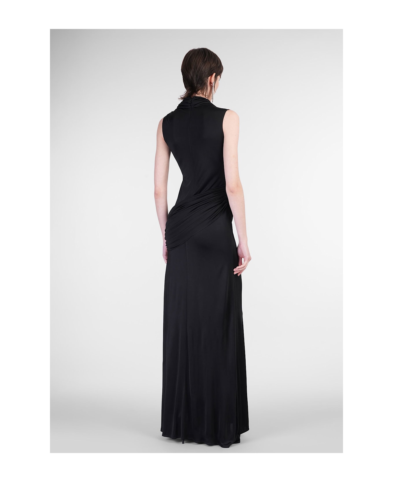 David Koma Long Dress In Black Acetate - black