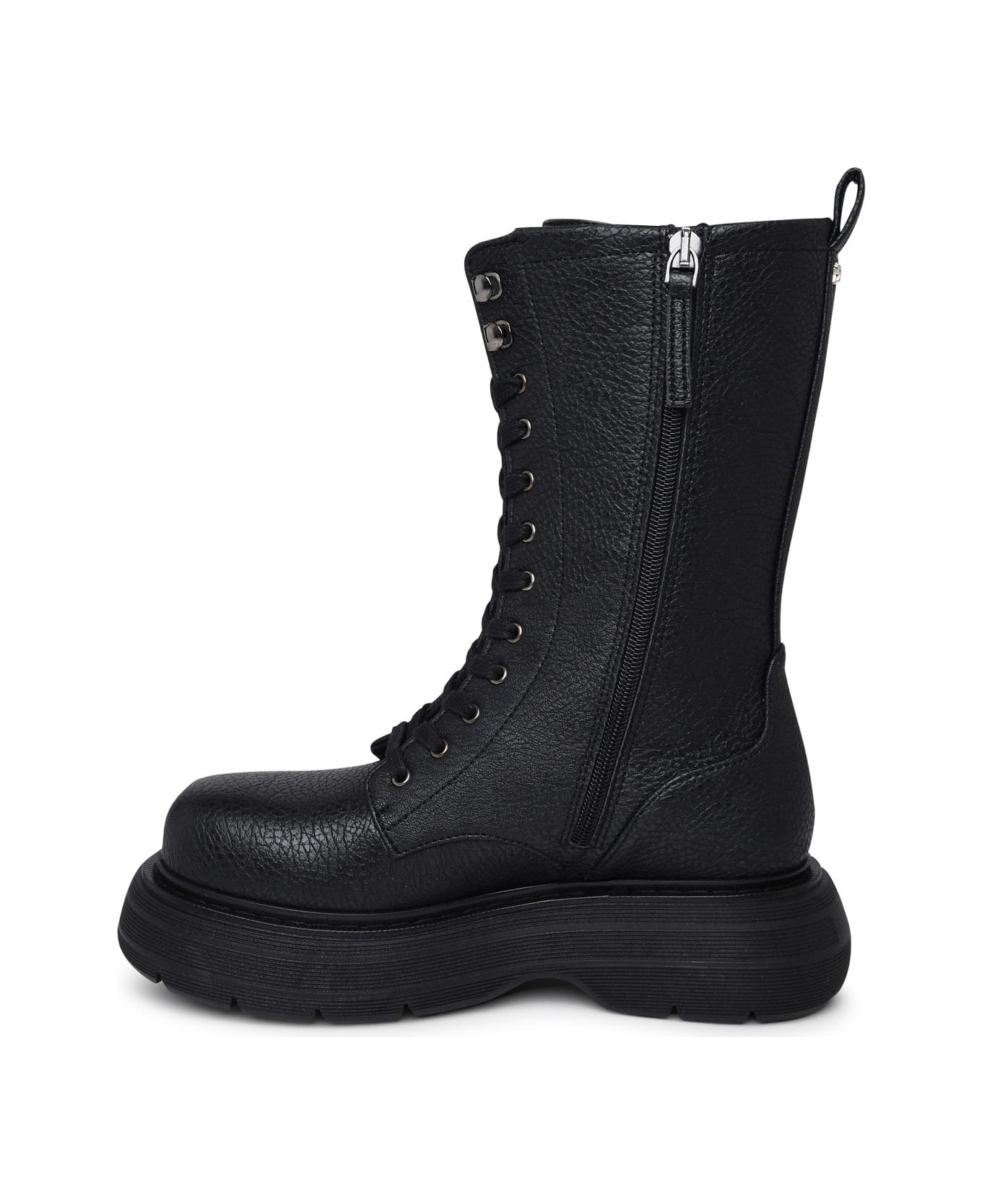 Chiara Ferragni 'ghirls' Black Hammered Leather Amphibious Boots - Black