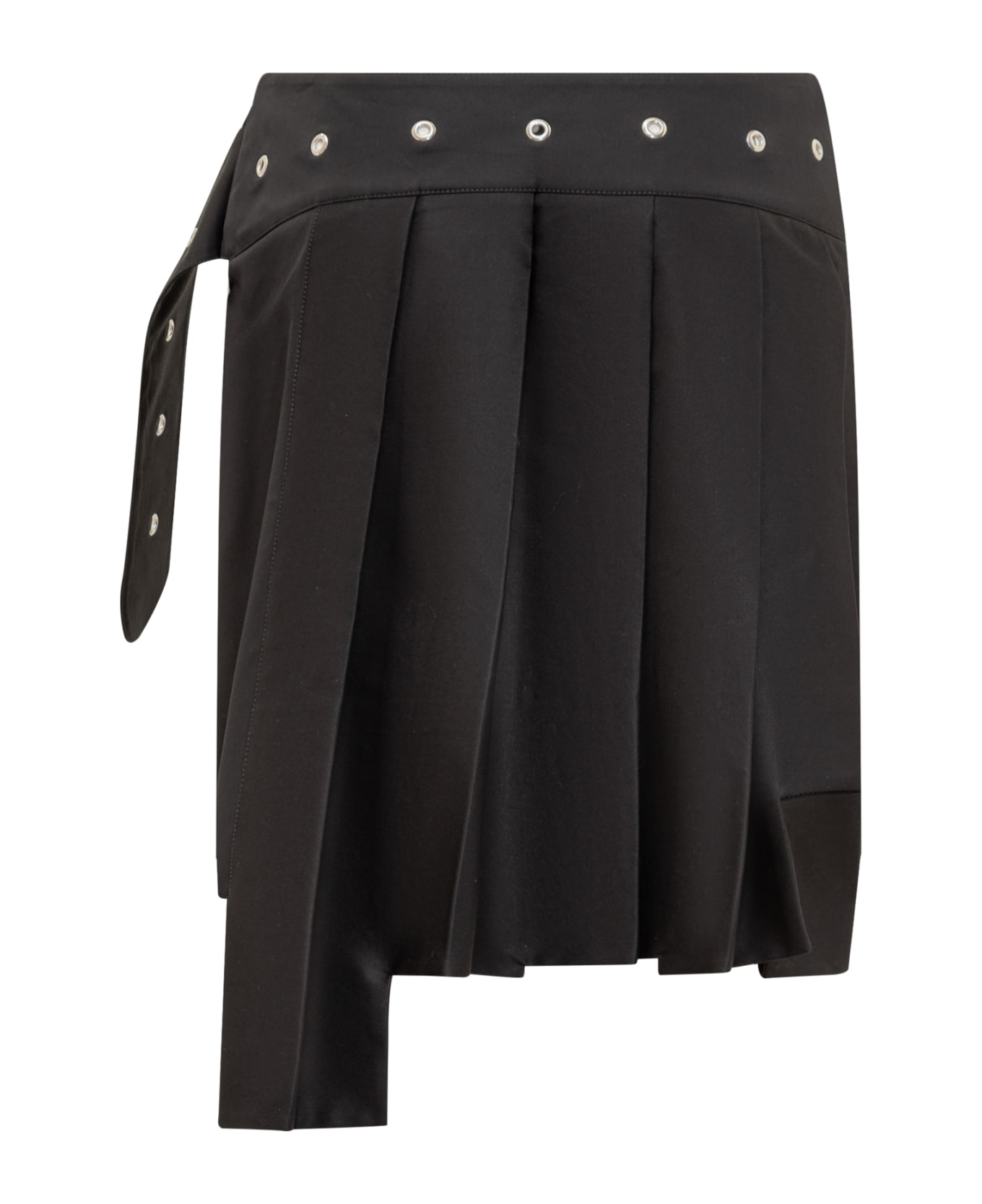 Off-White Pleated Skirt - BLACK