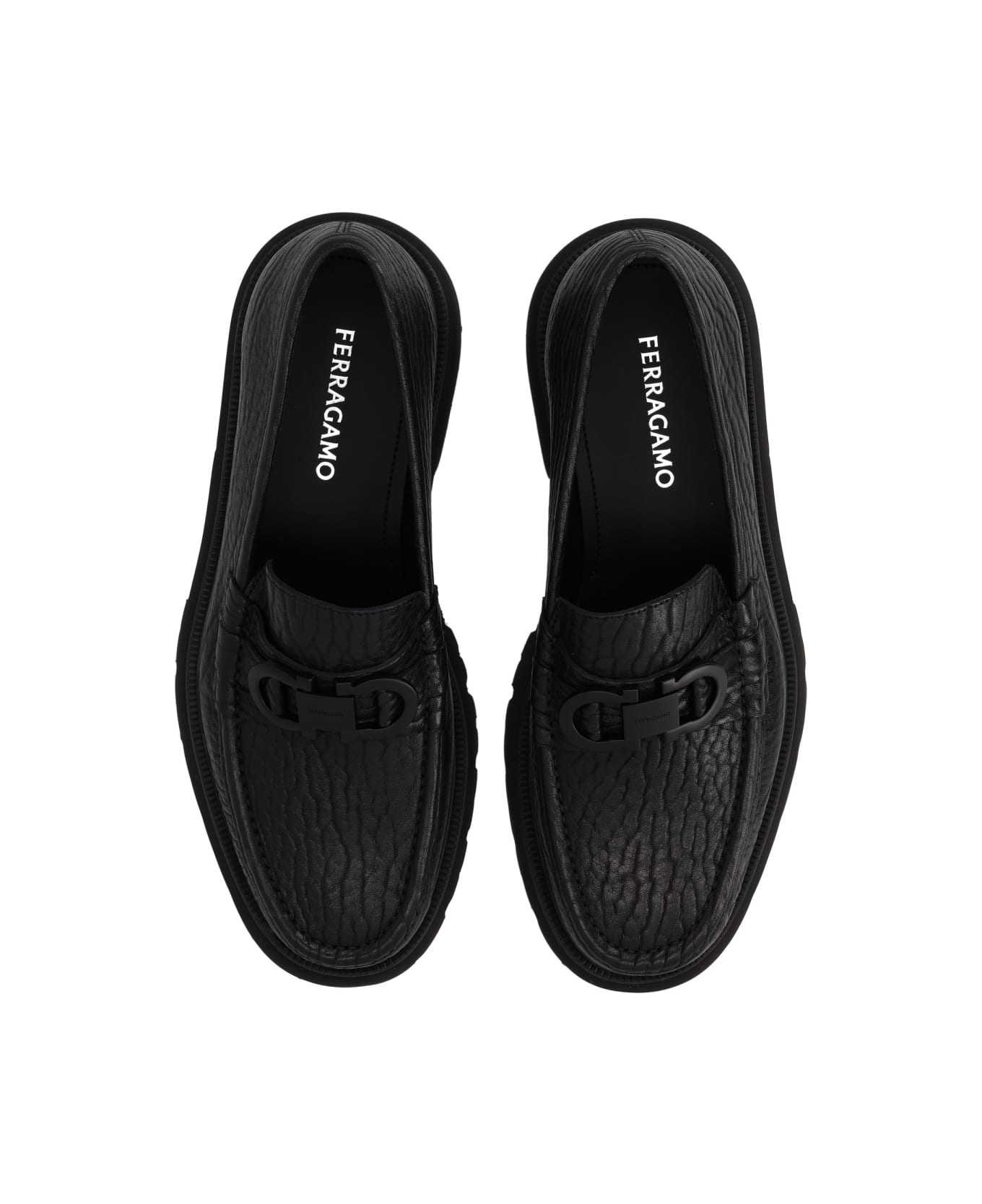 Ferragamo Moccasin "gancini" - BLACK