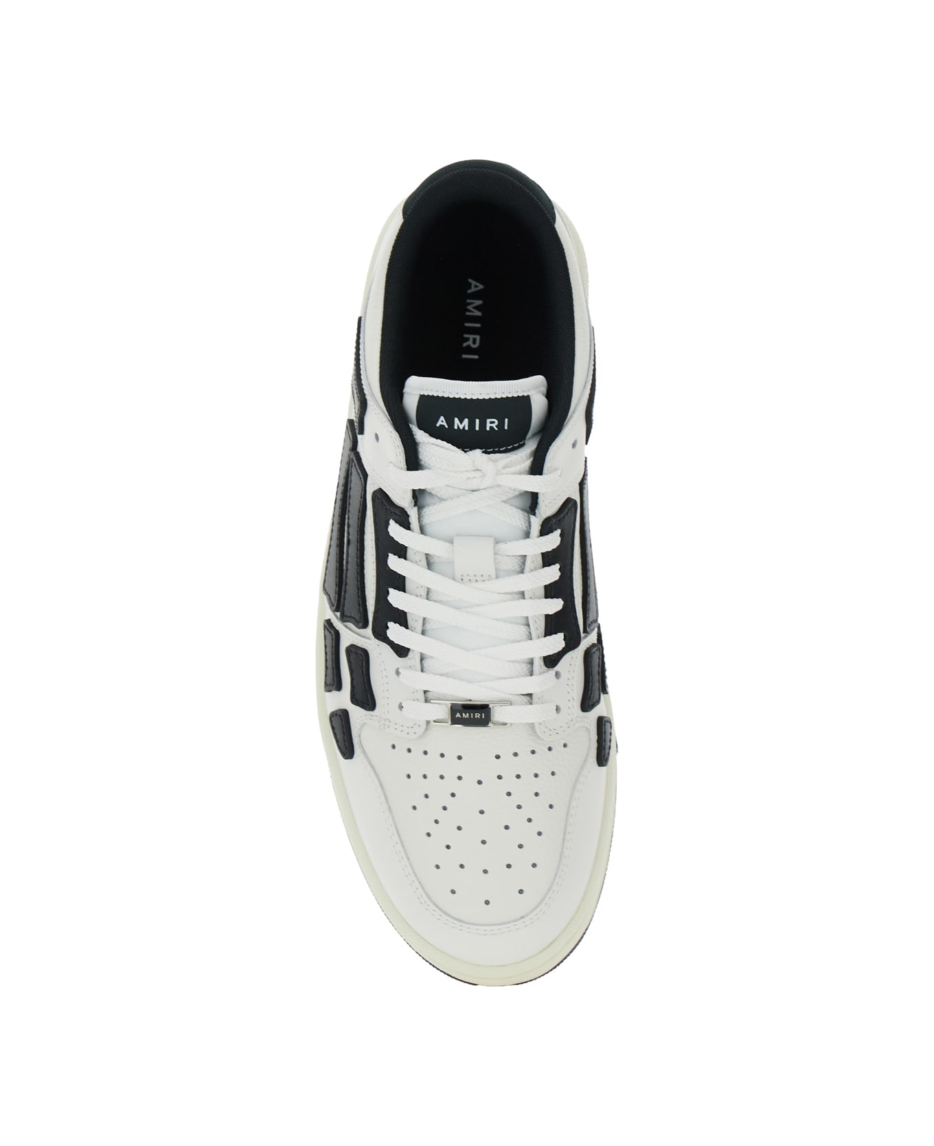 AMIRI 'skel Top Low' Black And White Sneakers With Logo Patch On Thetongue And Contrasting Details On The Side In Leather Man - White/black
