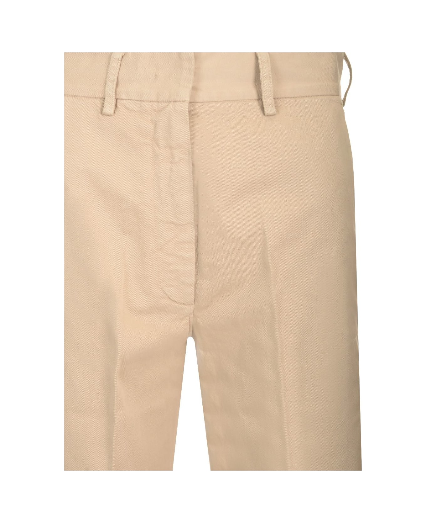 Forte_Forte Soft Cotton Twill Trousers - Beige