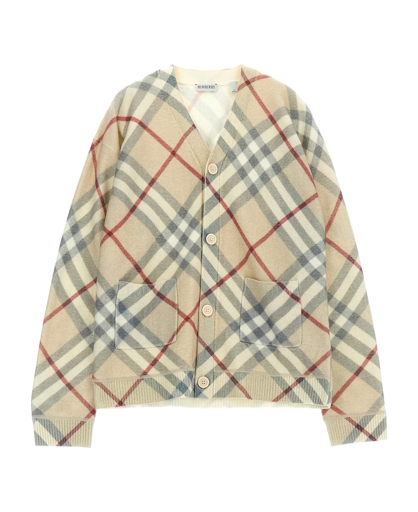 Burberry Check Cardigan - Beige ニットウェア＆スウェットシャツ