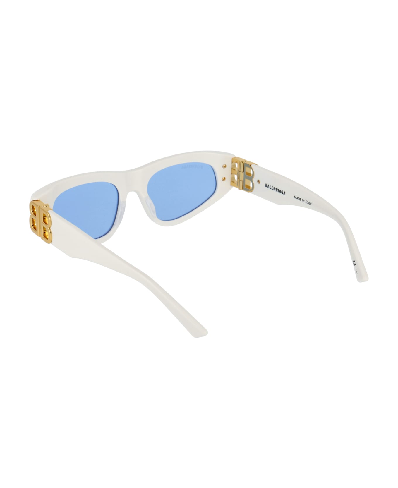 Balenciaga Eyewear Bb0095s Sunglasses - 004 WHITE GOLD LIGHT BLUE