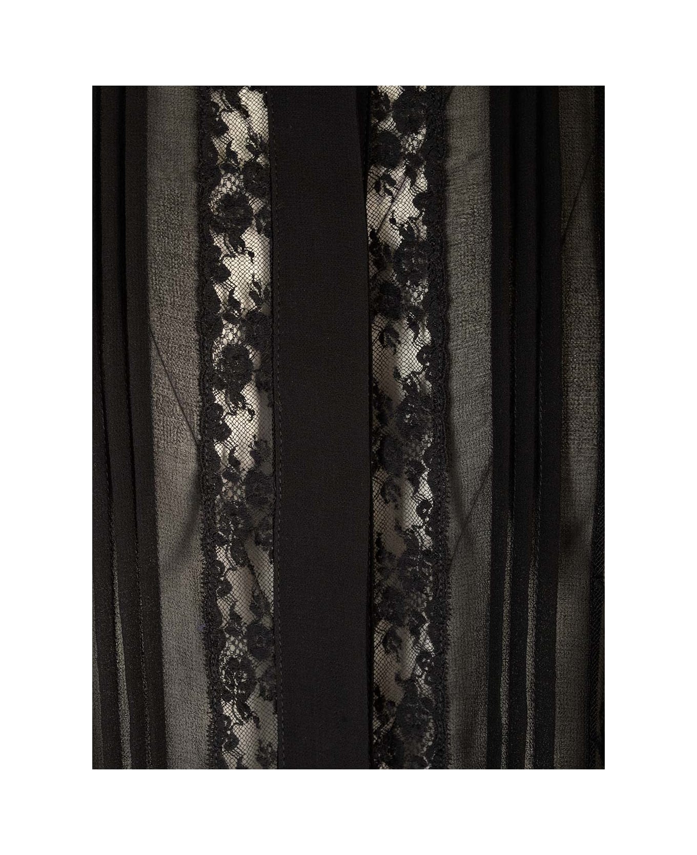 Parosh Black Shirt With Lace Details - Nero