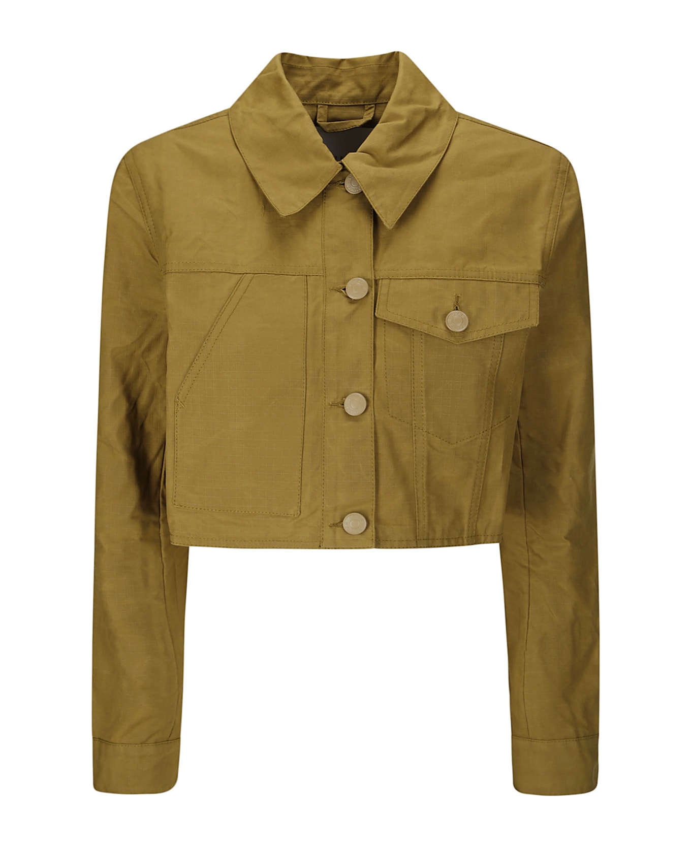 Cecilie Bahnsen Gracie Jacket Ripstop Cotton Ochre - OCHRE