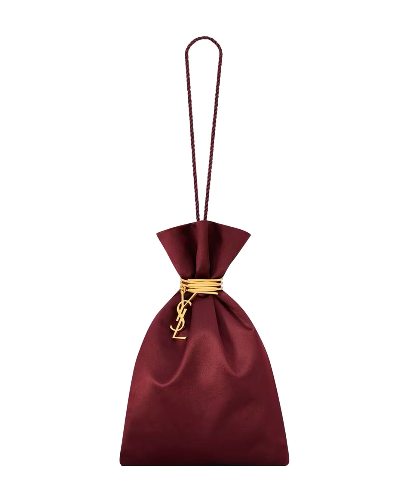 Saint Laurent Burgundy Satin Handbag - SOFTBORD