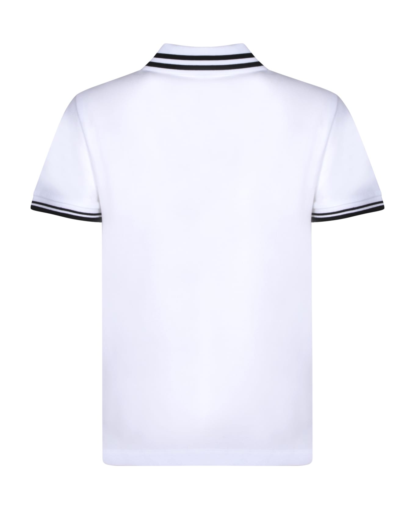 Moncler Logo-patch Cotton Polo Shirt - Bianco