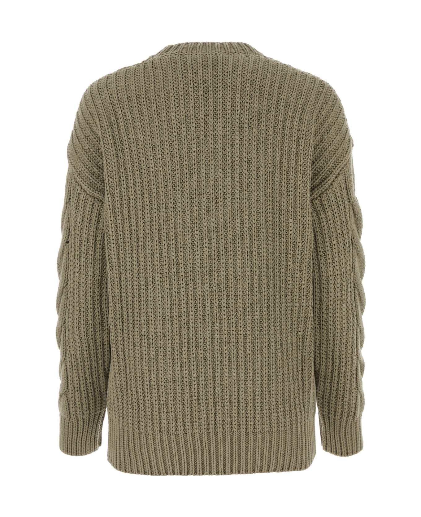 Max Mara Sage Green Cotton Acciaio Sweater - VERDEKAKI ニットウェア