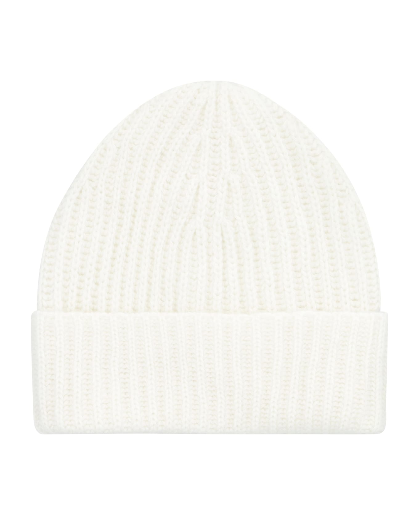 Malo Ribbed Knit Beanie - White