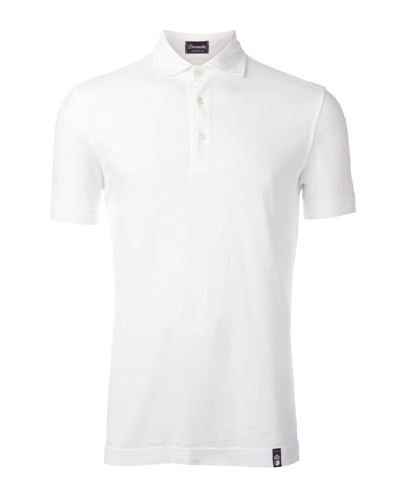 Drumohr White Cotton Polo Shirt - White