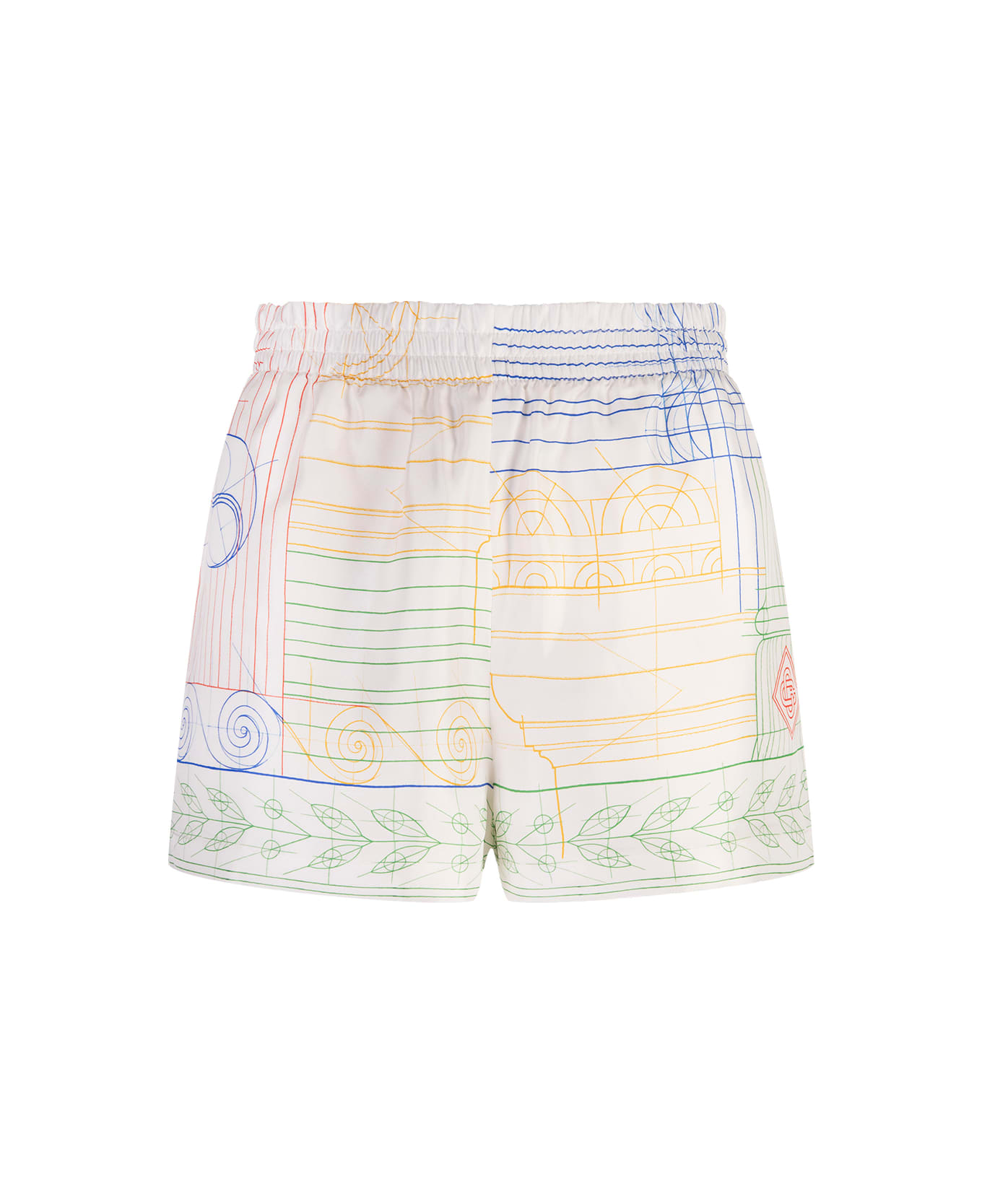 Casablanca Tennis Play In Progress Silk Shorts - MultiColour