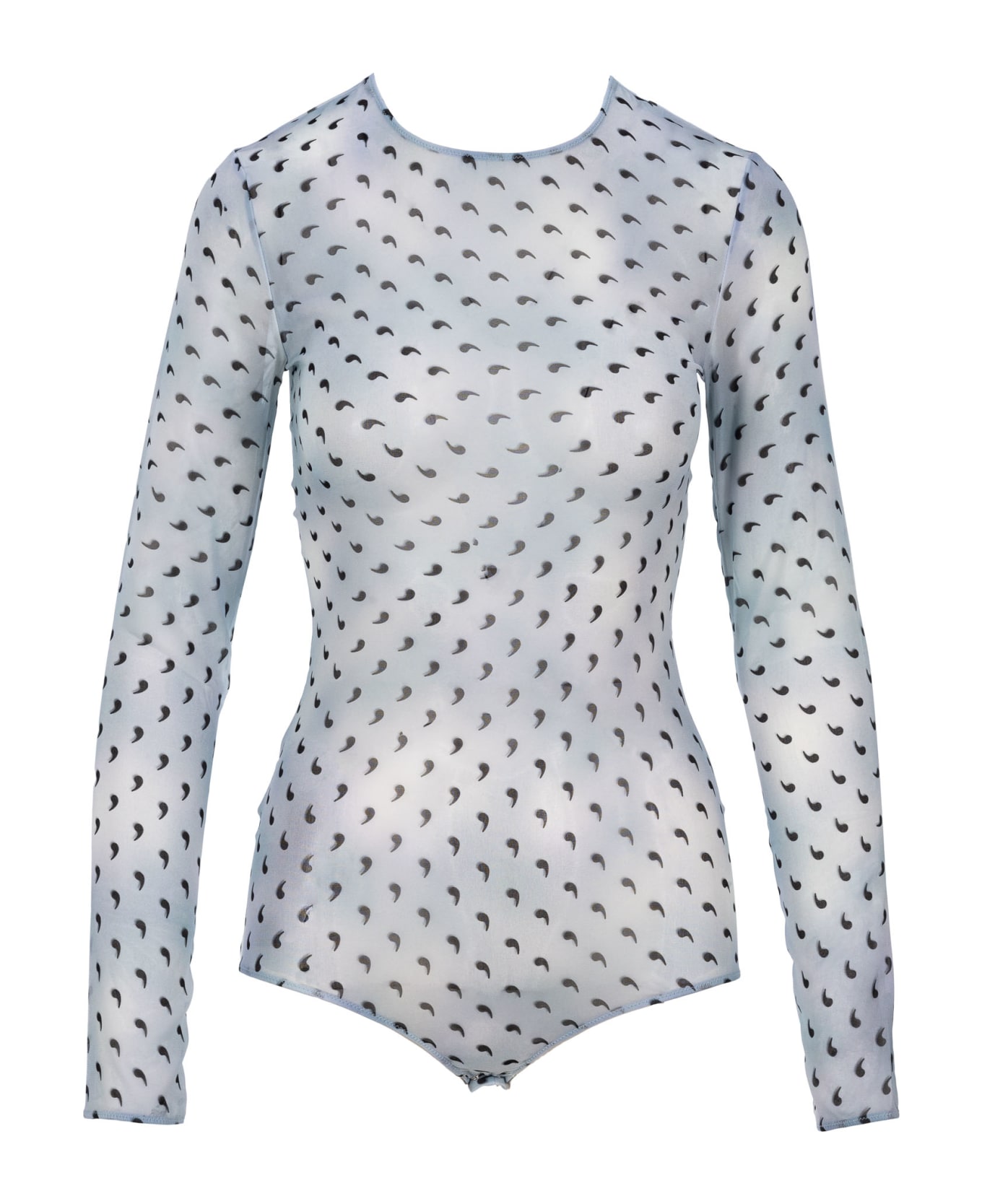 Maison Margiela Martin Margiela Comma Print Silk Bodysuit - Azzurro