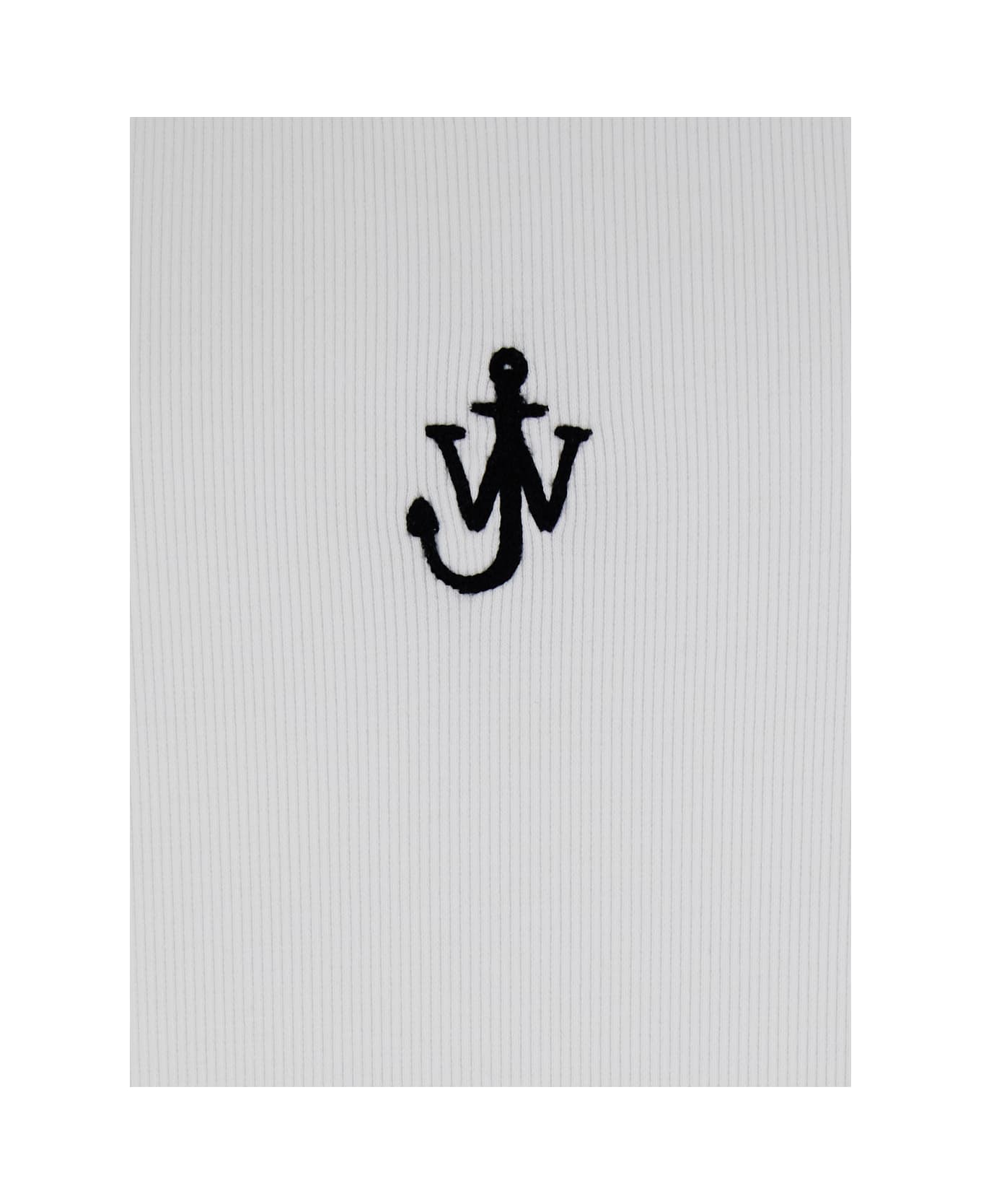 J.W. Anderson White Sleeveless Top With Logo Embroidery On The Front In Cotton Man - White