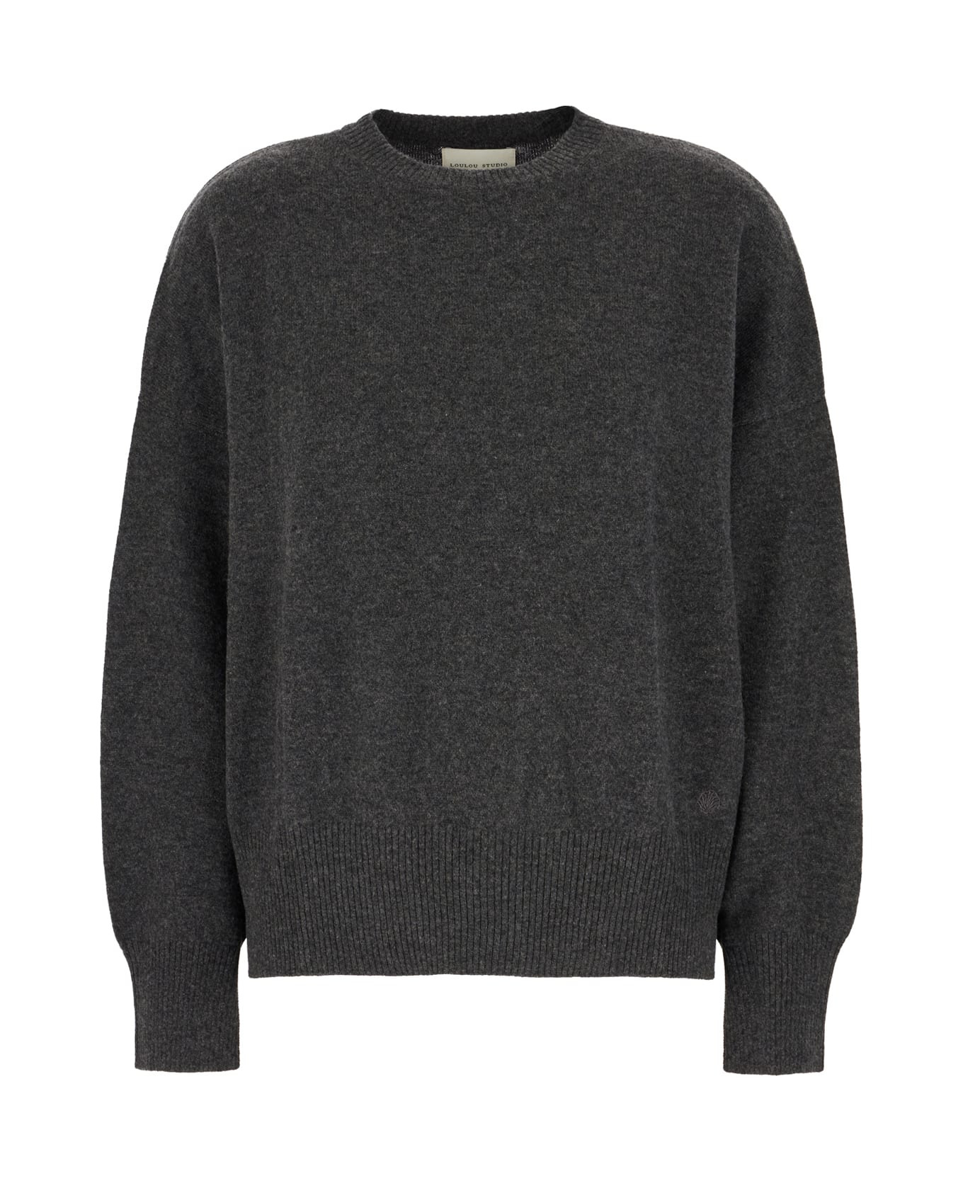 Loulou Studio Charcoal Cashmere Anaa Sweater - ANTHRACITE MELANGE