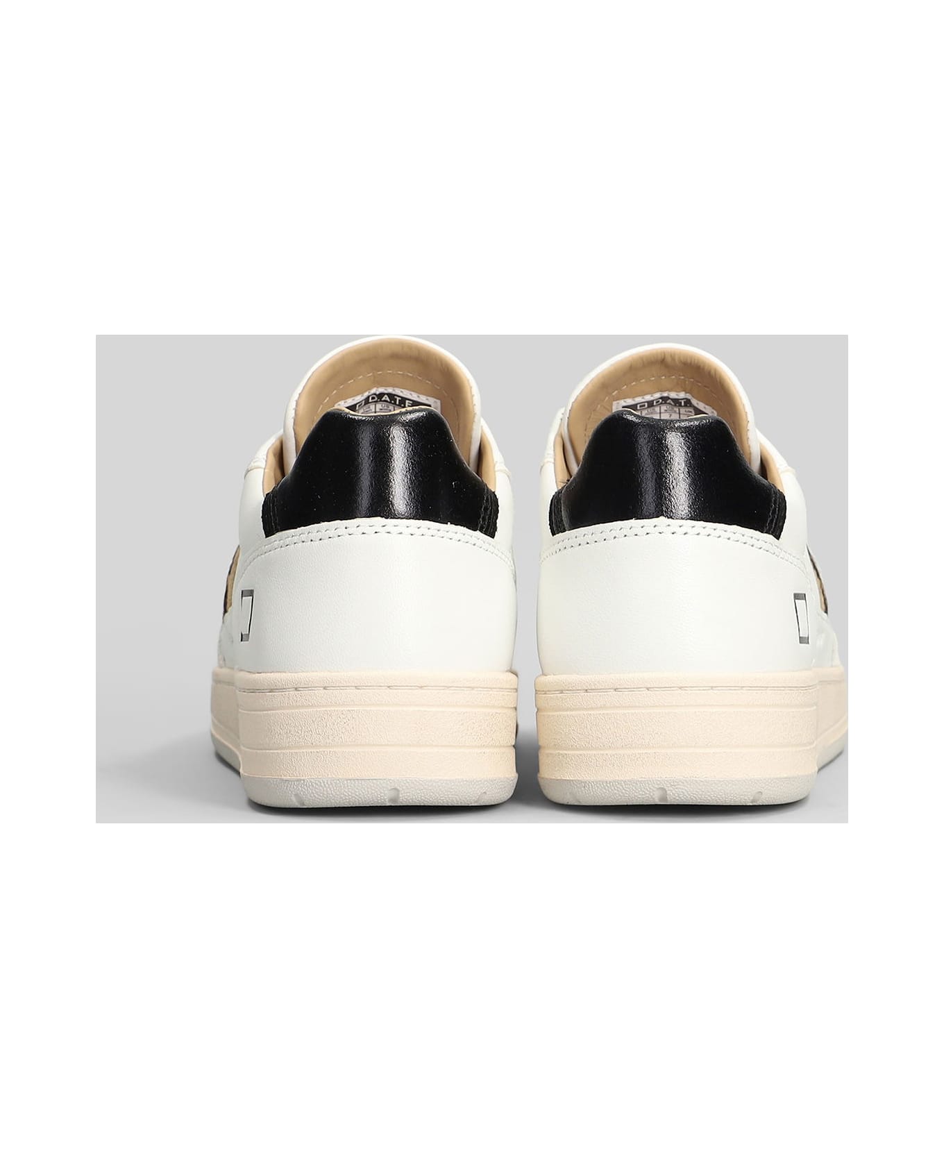 D.A.T.E. Court 2.0 Vintage Sneakers In White Suede And Leather - white