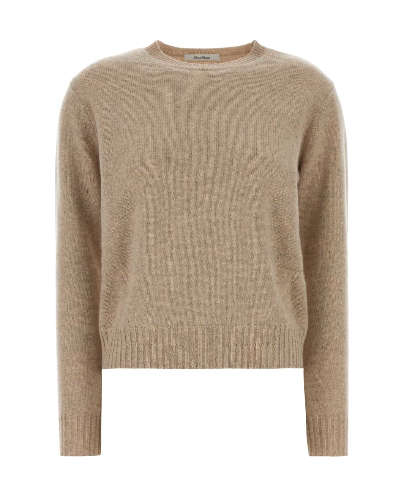 Max Mara Sand Cashmere Cinema Sweater - BEIGE