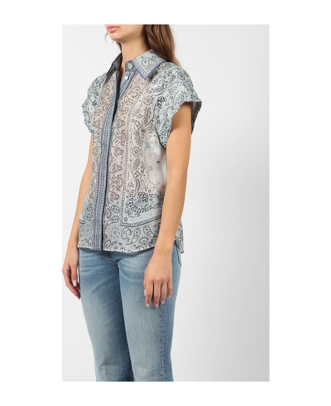 Zimmermann Matchmaker Fitted Blouse - Blue シャツ
