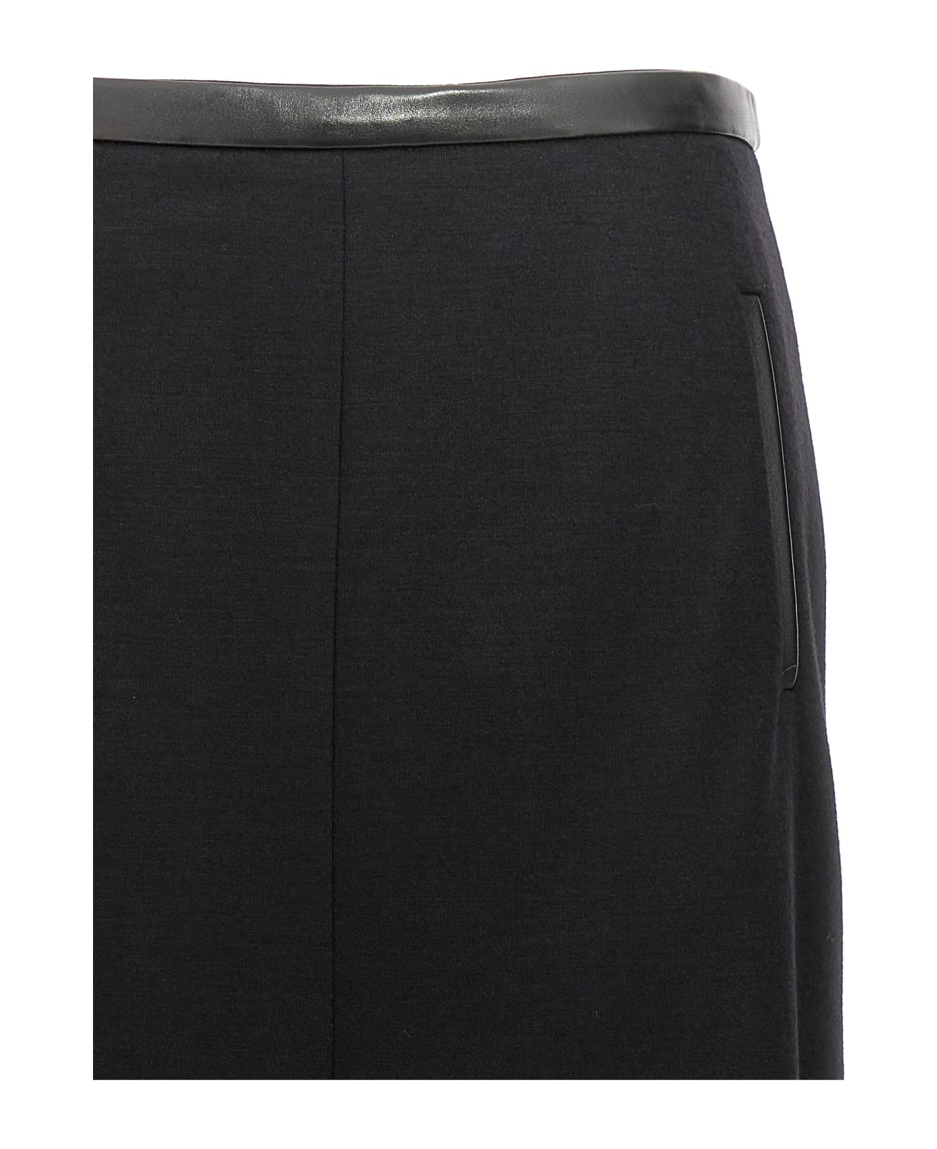 Saint Laurent Midi Skirt In Wool - Black スカート