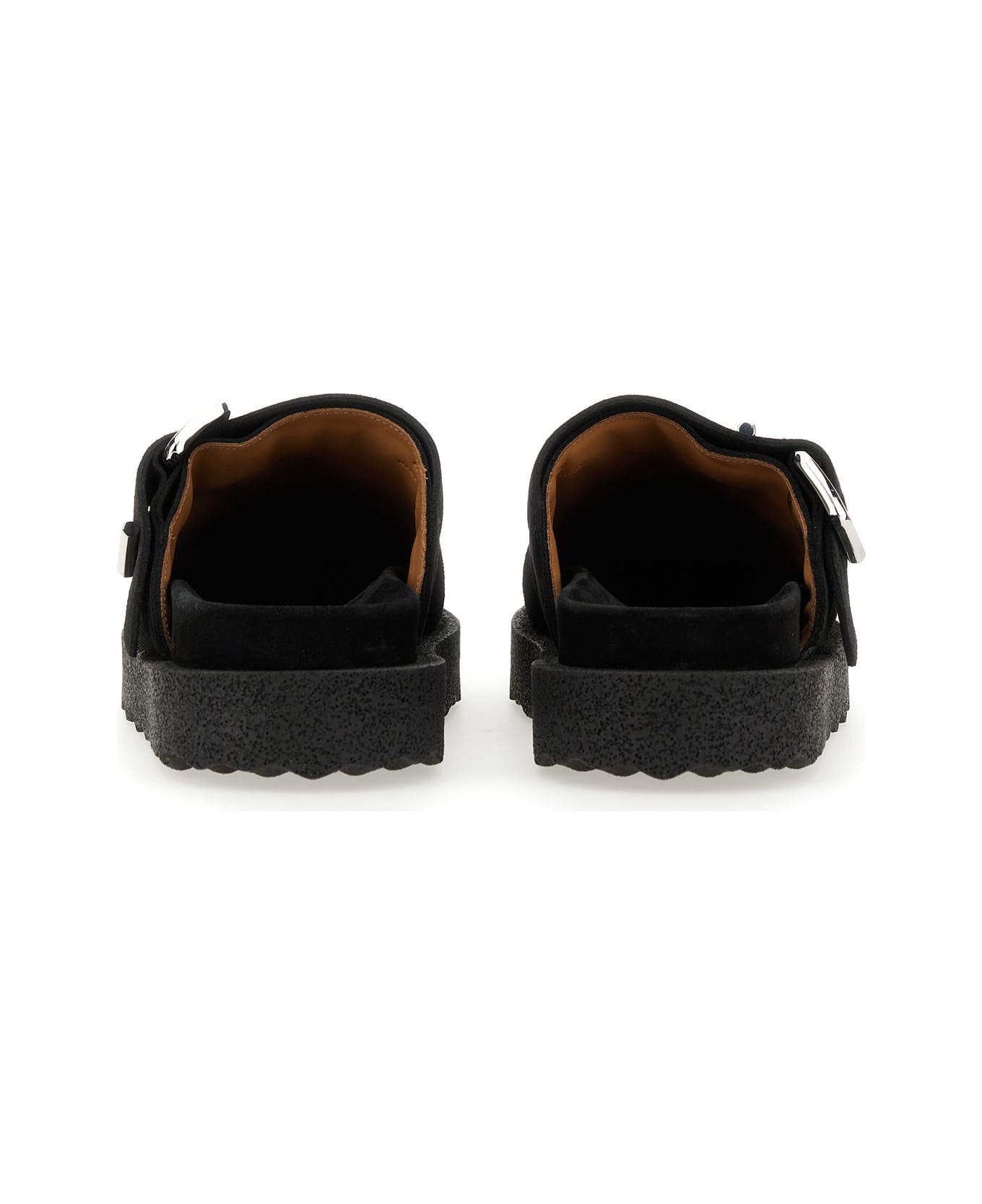 Off-White Suede Sandals With Buckle - NERO